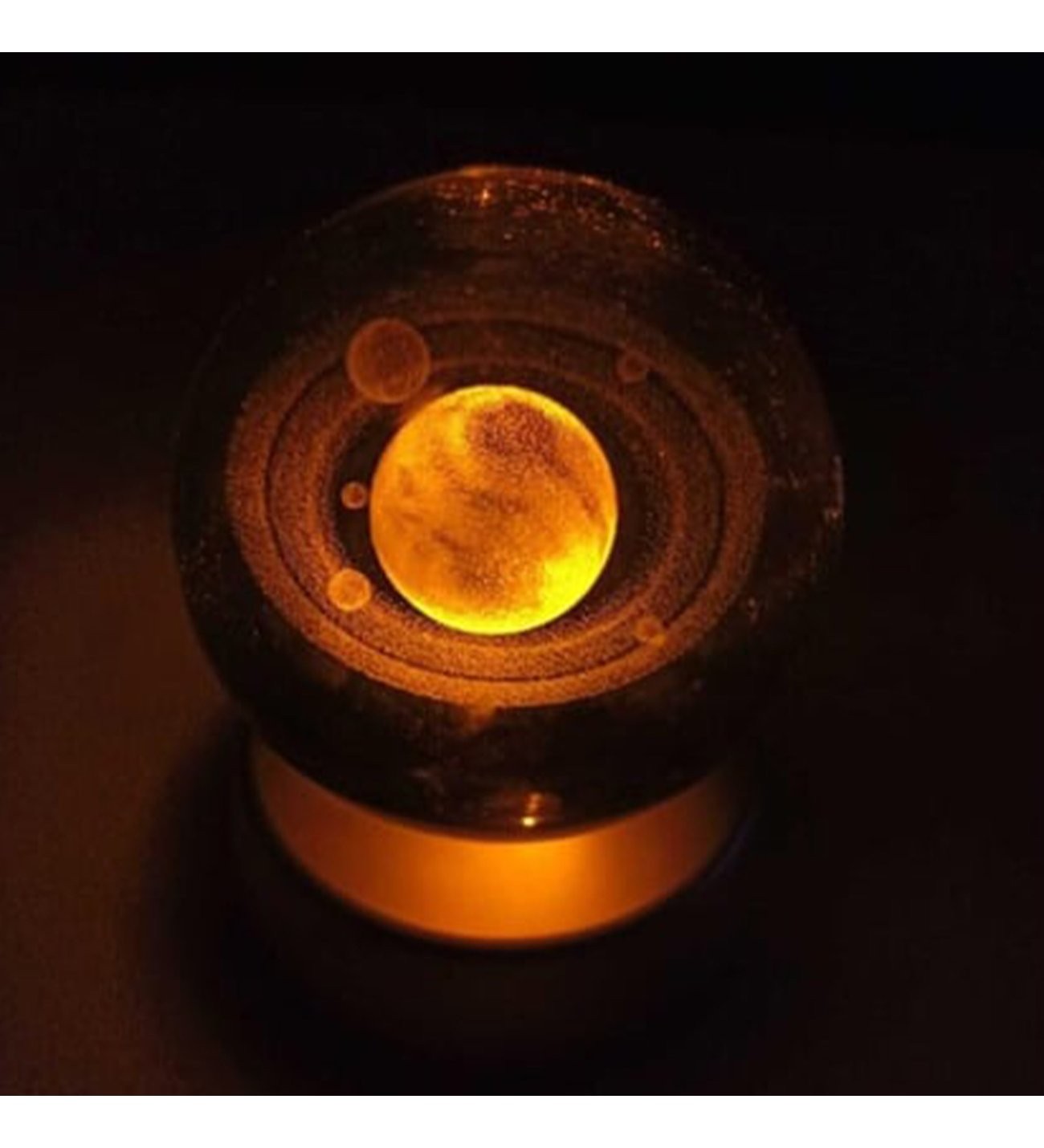 İsme Özel Galaksi Gezegen Işıklı 6 Cm Çapında Cam Kristal Küre