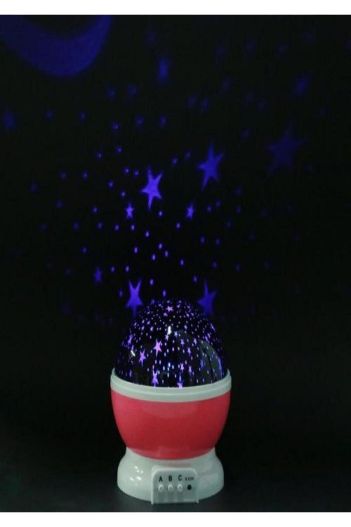 Renkli Ve Dönen Star Master Projeksiyon Gece Lambası Pembe