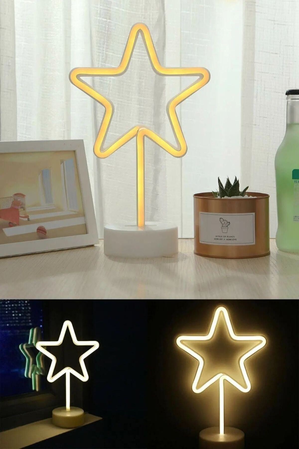 Yıldız Tasarımlı Neon Led Masa Ve Gece Lambası