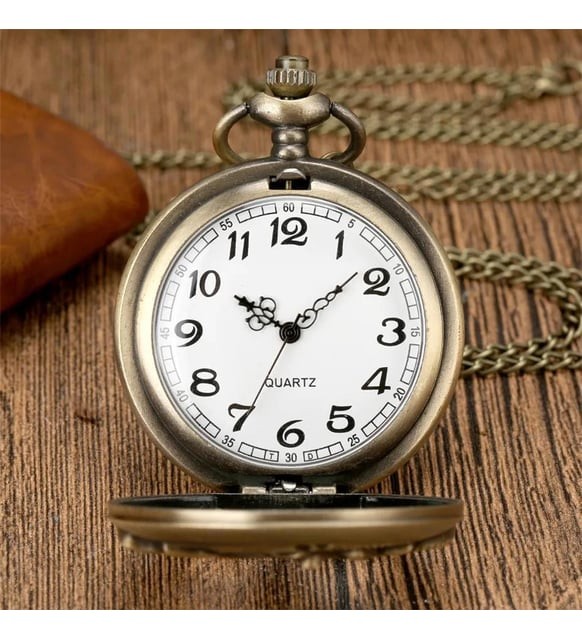 Kişiye Özel Retro Motosiklet Görünümlü Quartz Köstekli Saat