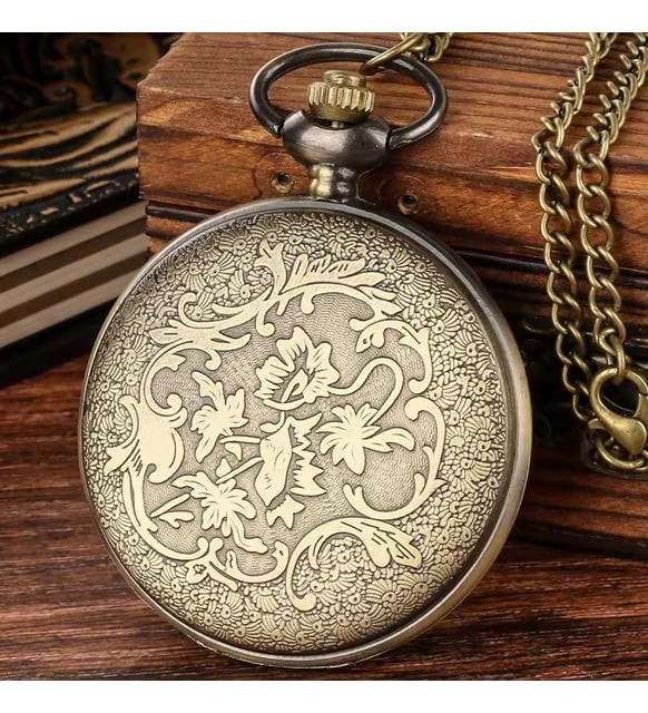 Kişiye Özel Köstekli Cep Saati Ouartz Antika Vintage Zincirli Cep Saati