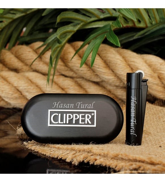 Kişiye Özel Clipper Marka Metal Çakmak Siyah