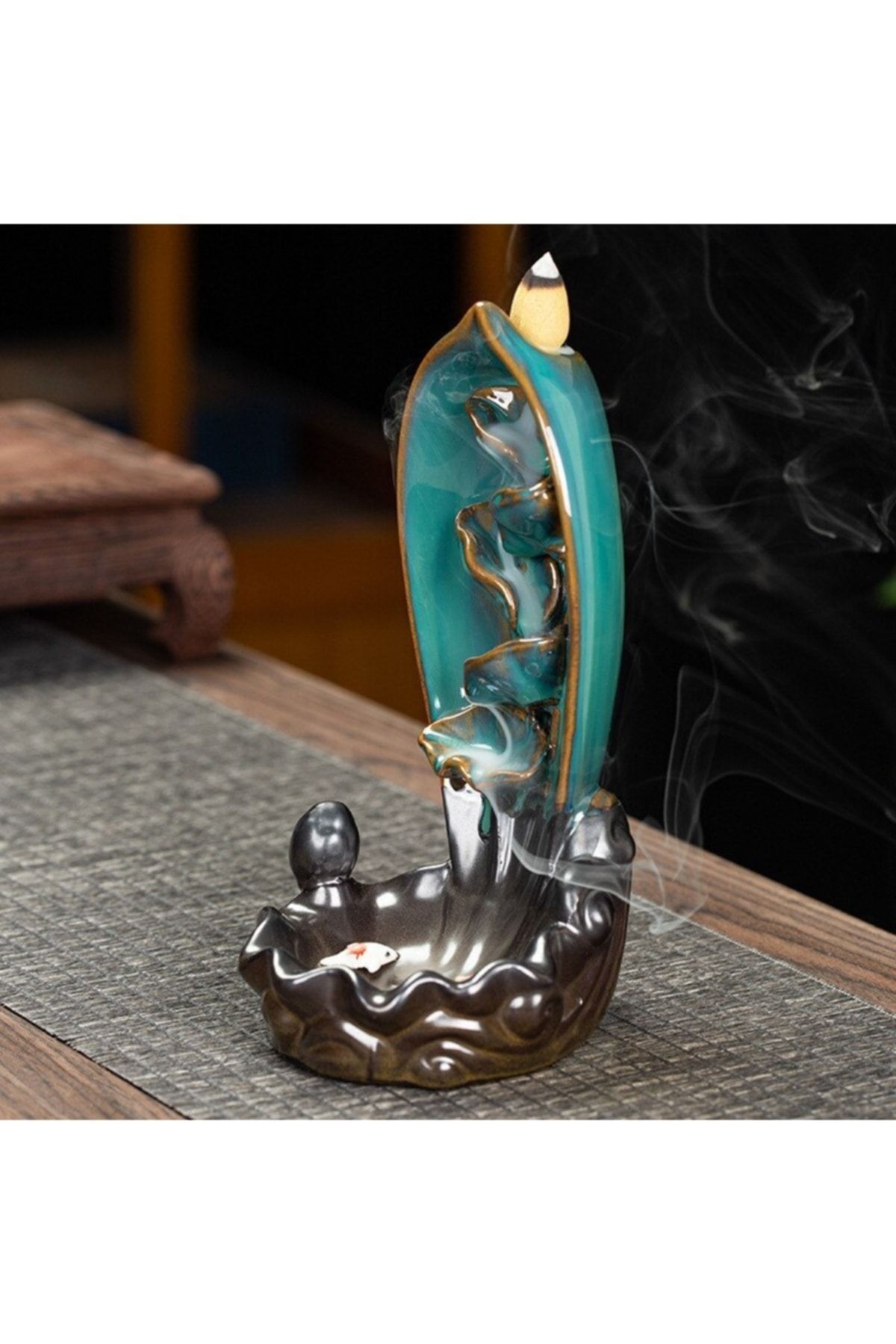 Şelale Tasarımlı Geri Akışlı Tütsülük 22*12*10*cm - Tütsü Hediyeli