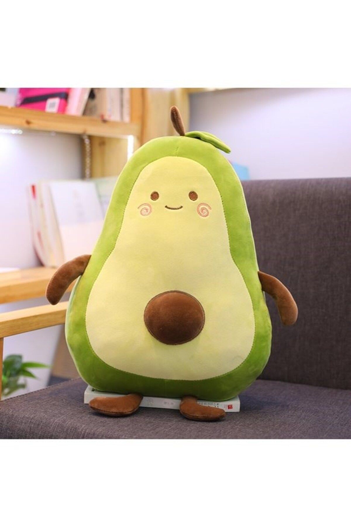 Yeşil Avokado Pelüş Oyuncak 50cm  Kolye Hediyeli
