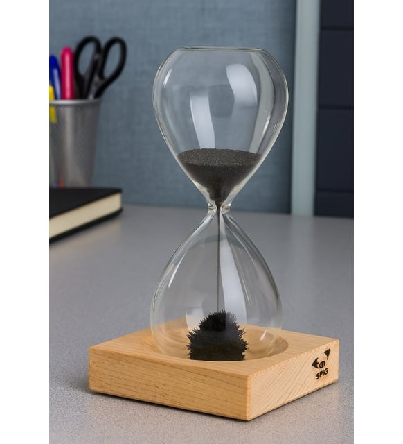 Kişiye Özel Manyetik Kum Saati ve Kristal Cam Dünya Küre Ofis Hediye Seti – Dekoratif Masa Üstü Aksesuar