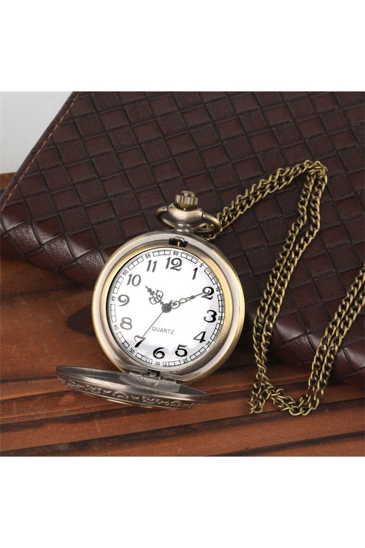 Retro Çiçek Temalı Quartz Köstekli Kolye Saat