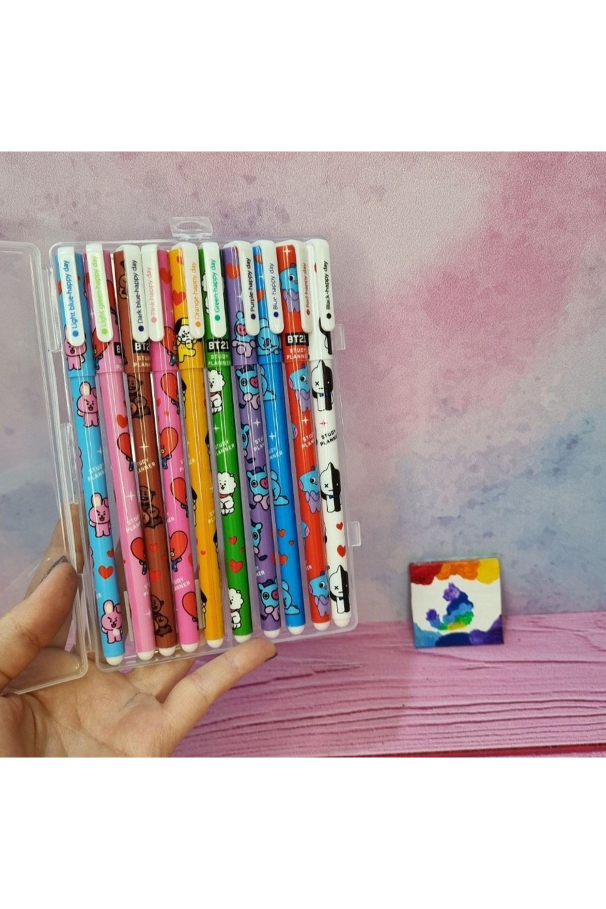 Kawaii karikatürleri Jel Renkli Tükenmez Kalem Seti 10'lu