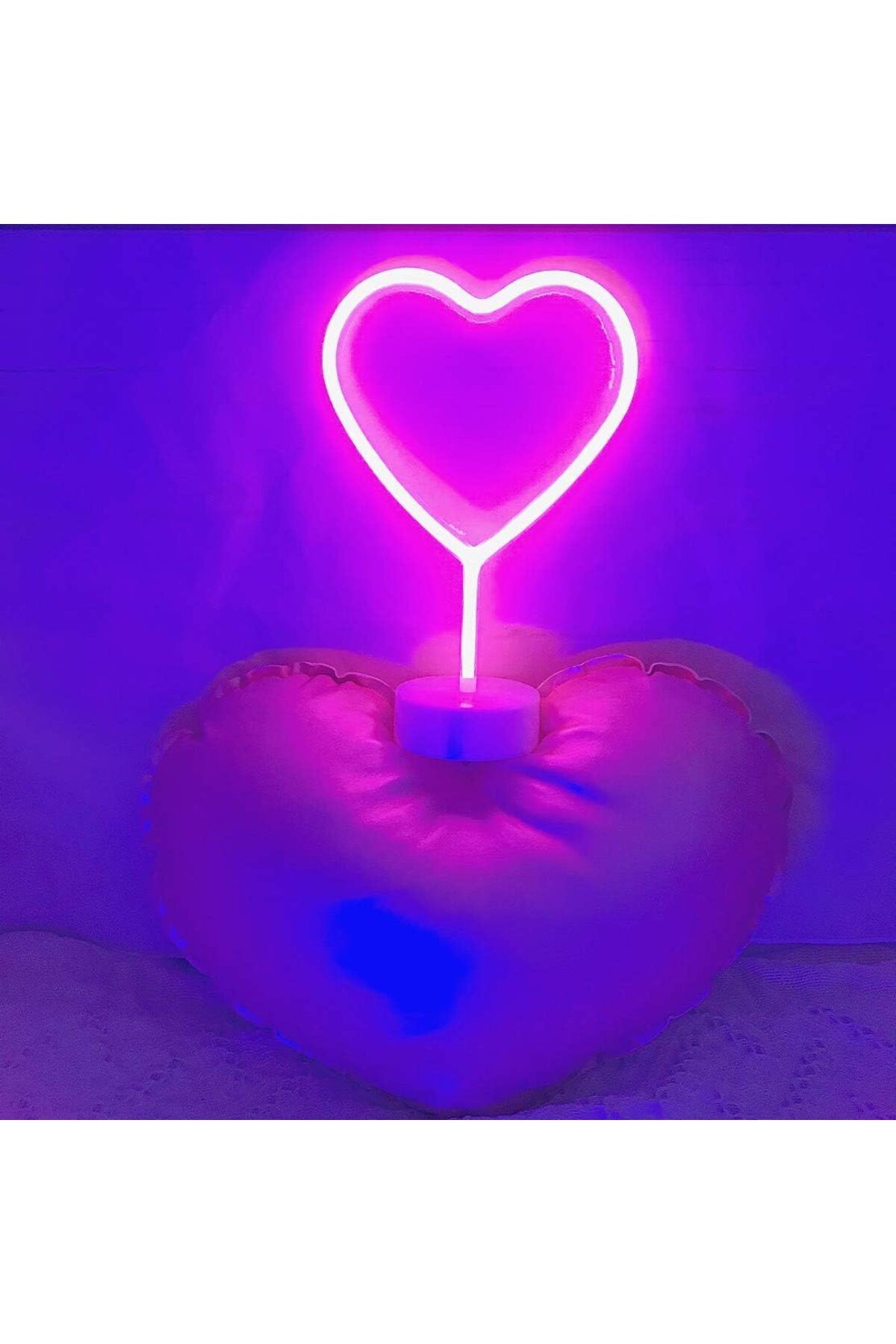 Kalp Tasarımlı Işıklı Neon Led  Lamba