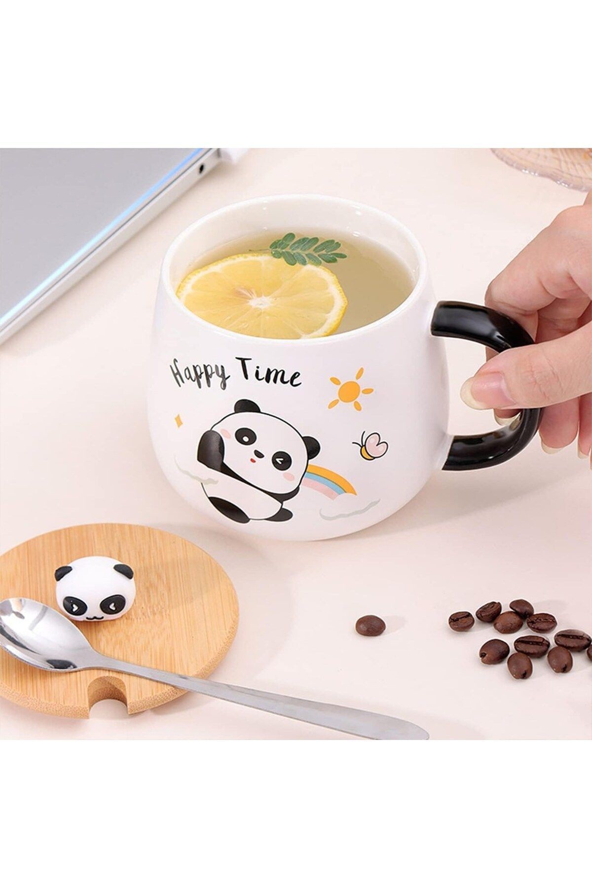 3D Kabartmalı 400ml Sevimli Panda Kupa Bardak