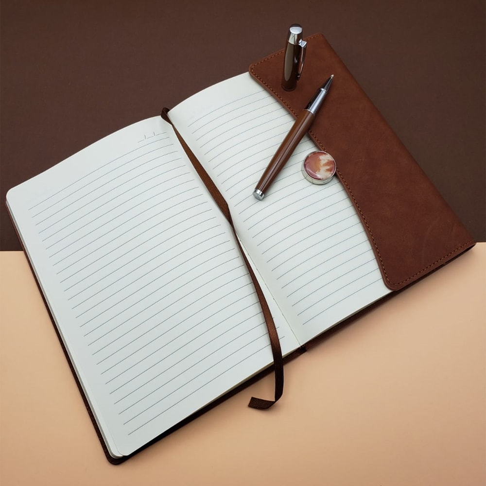 Kişiye Özel Özel Kutulu Deri Defter Ve Roller Kalem Seti