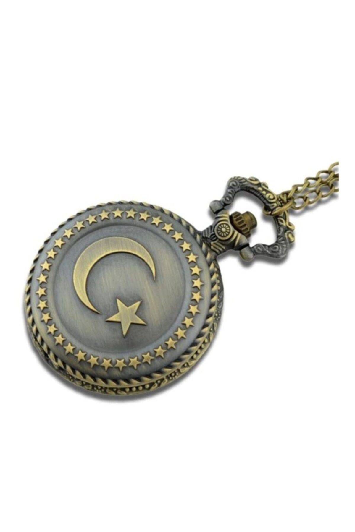 Ayyıldız Kabartmalı Quartz Köstekli Saat
