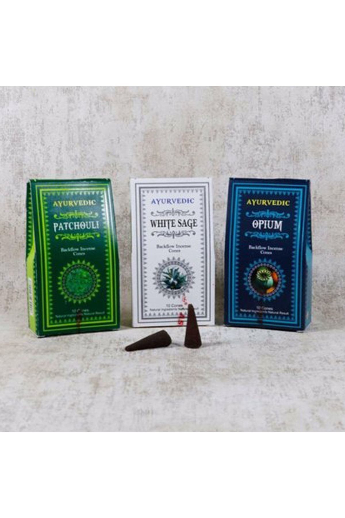 Paçuli-opium-white Sage 3'lü Geri Akışlı Tütsü Seti
