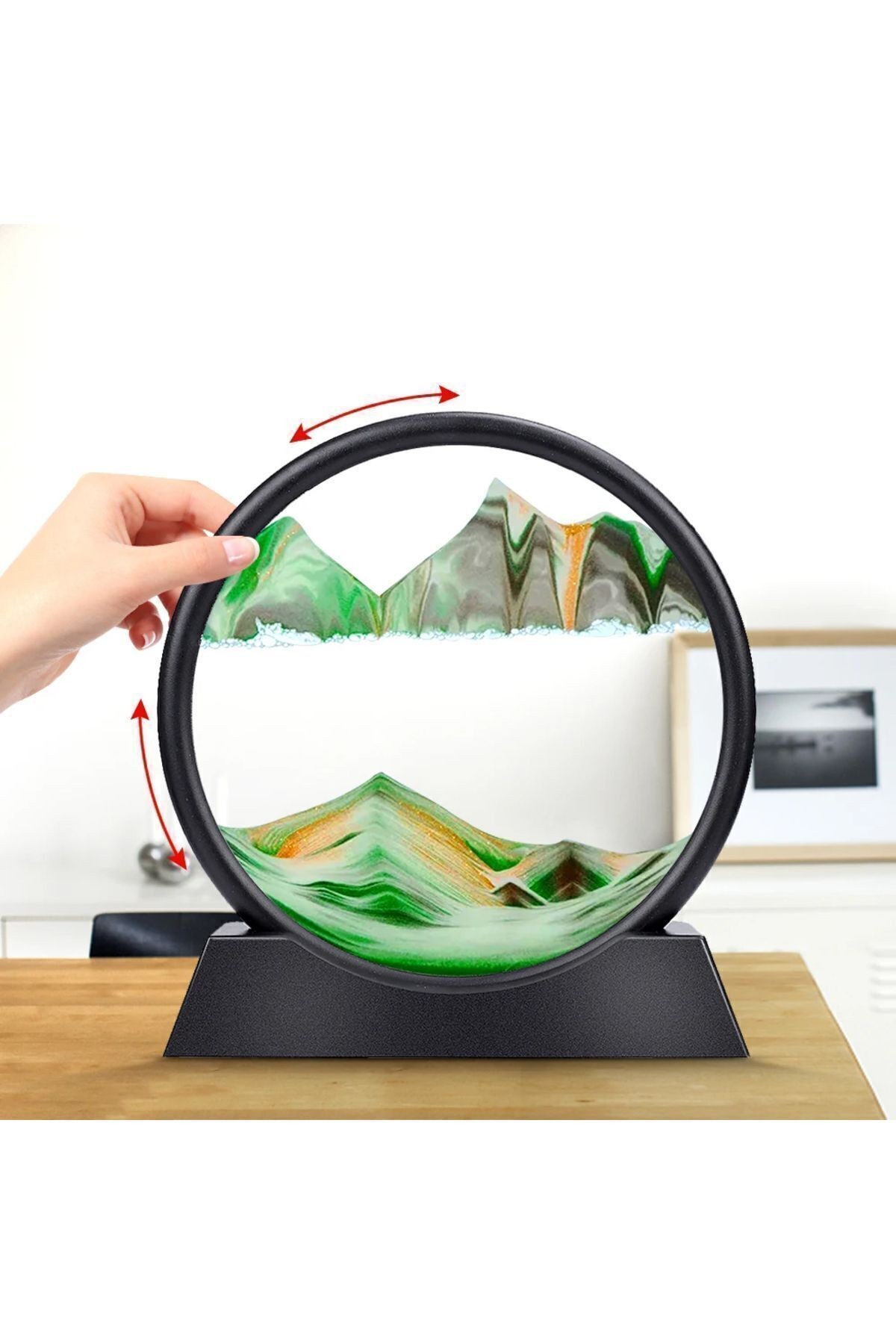 Kişiye Özel 3d Hareketli Sandscape Kum Saati Dekoratif 21cm