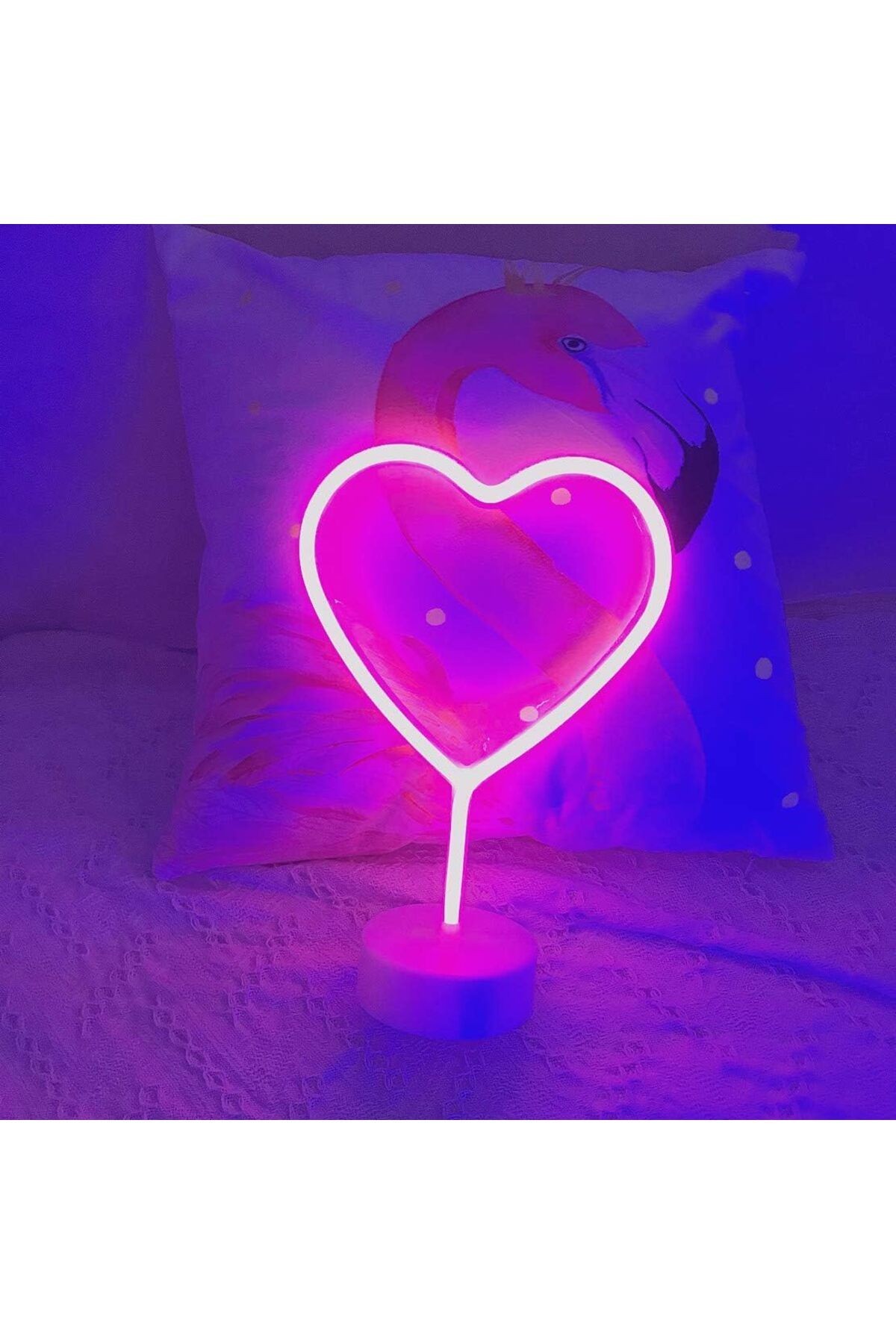 Kalp Tasarımlı Işıklı Neon Led  Lamba