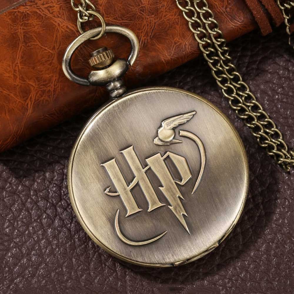 İsme Özel Retro Harry Potter Kabartmalı Quartz Köstekli Saat