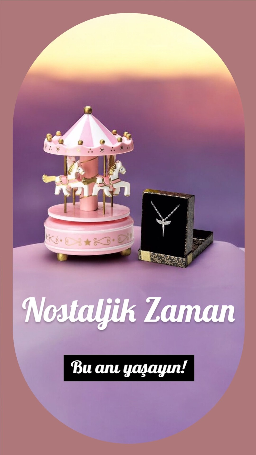 Atlı Karınca Müzik Kutusu Ve Melek Kanatlı Kolye