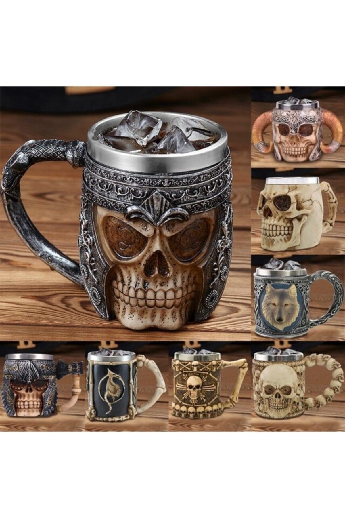 Vikings Kral Kuru Kafa Tasarım Kupa Bardak