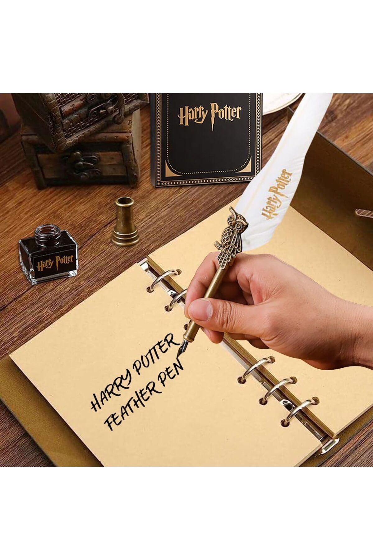 Harry Potter Tasarımlı Tüylü Divit Kalem Seti