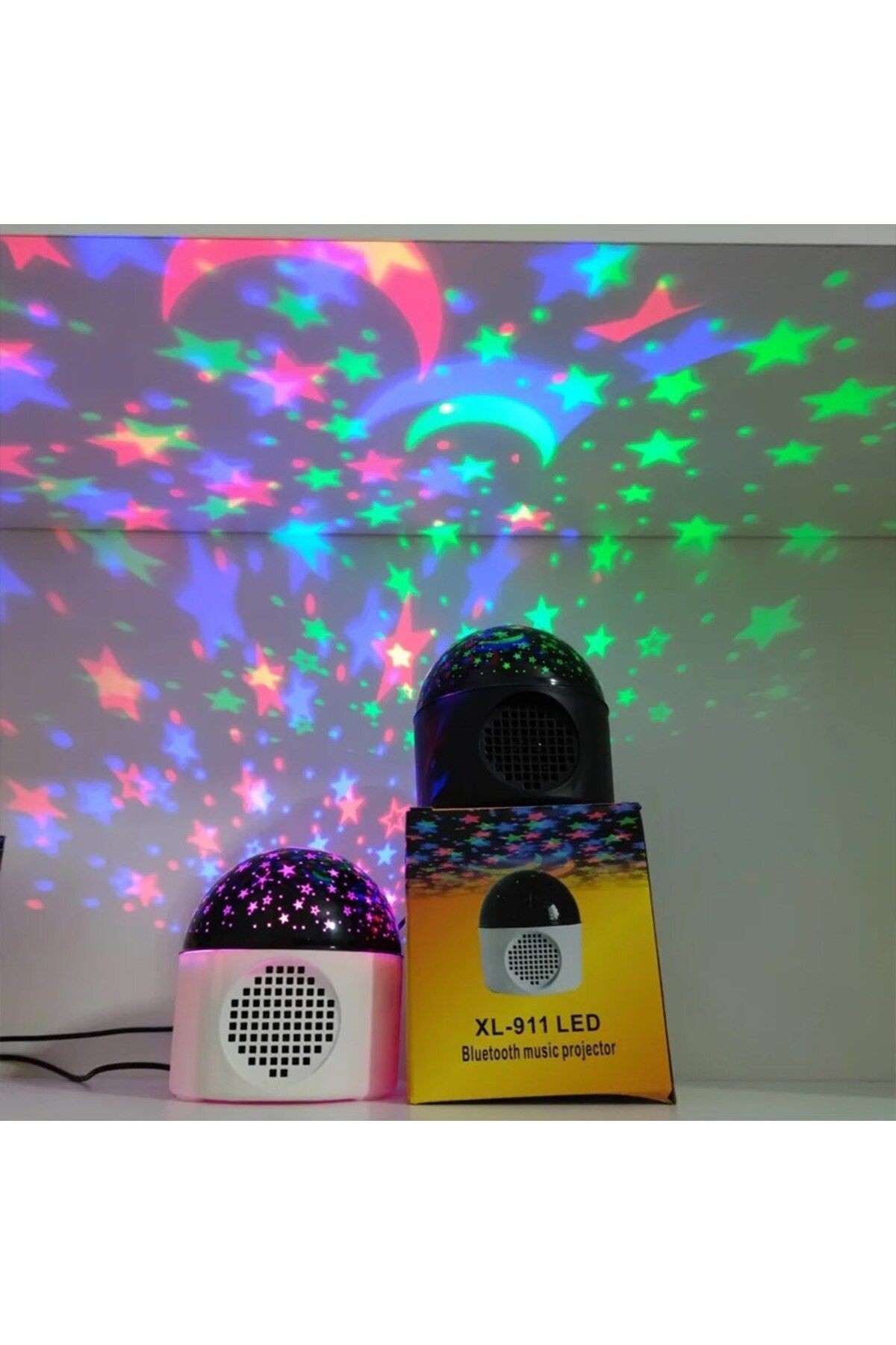 Bluetooth Hoparlör Led Sihirli Disko Topu - Star Master Yıldızlı-Aylı Gece Lambası