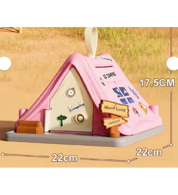 Led Işıklı Çadır Ev Tasarımlı Kumbara – Dekoratif Tasarruf Kutusu