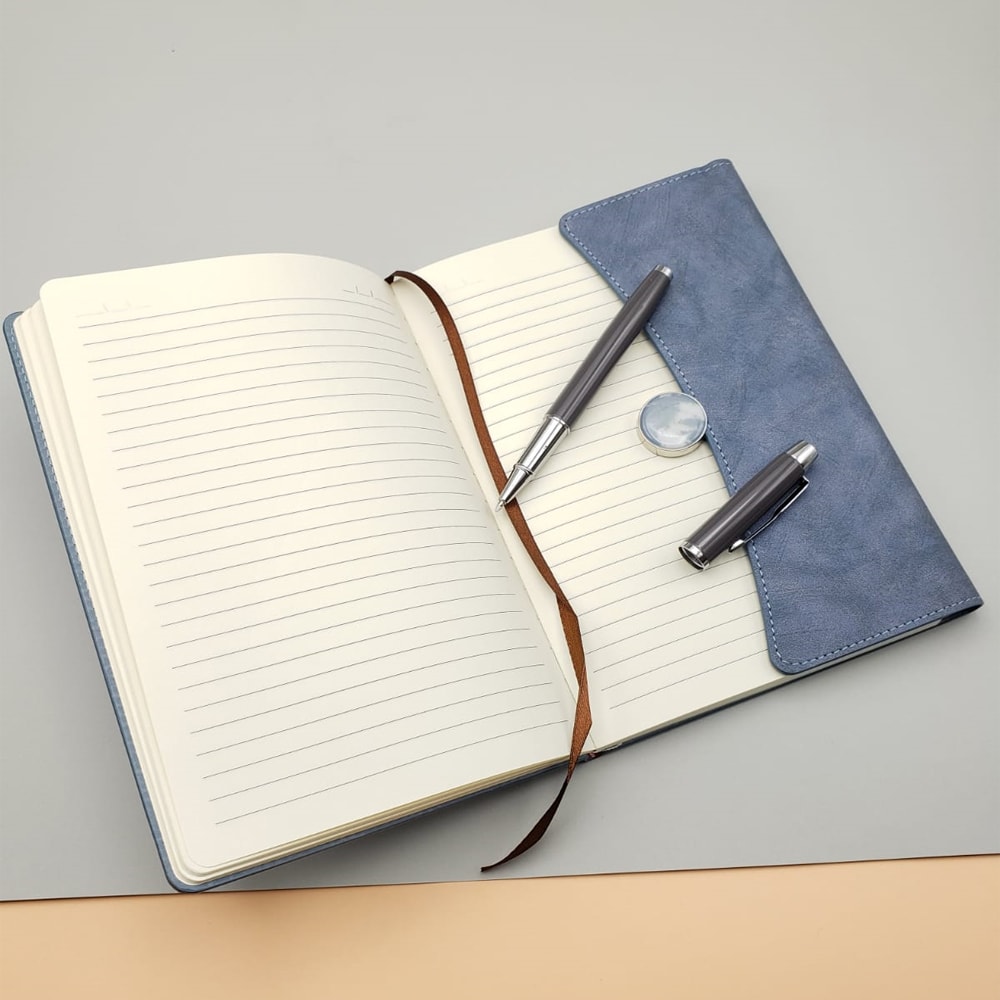 Kişiye Özel Özel Kutulu Deri Defter Ve Roller Kalem Seti