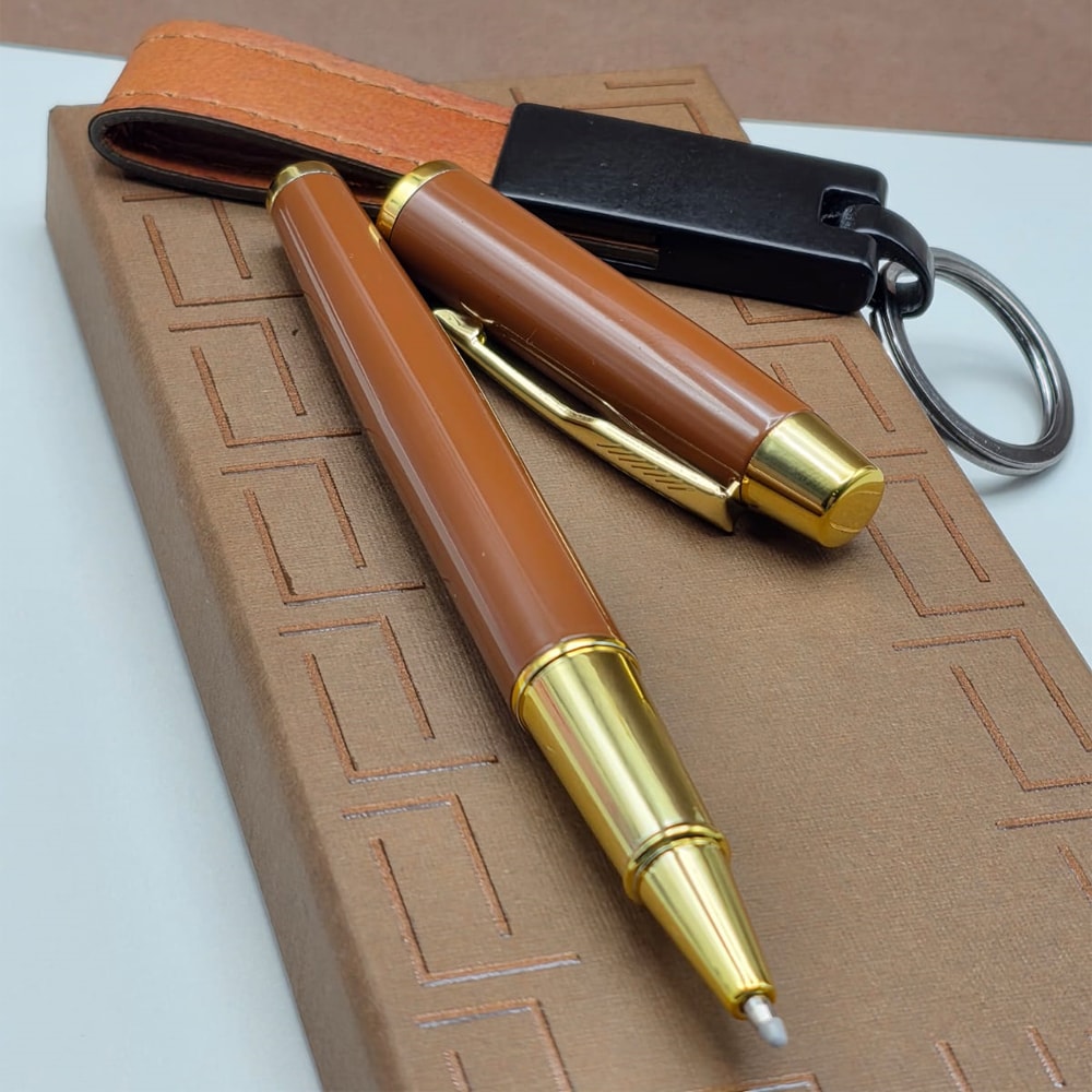 Kişiye Özel Deri Anahtarlık Ve Metal Kalem Seti