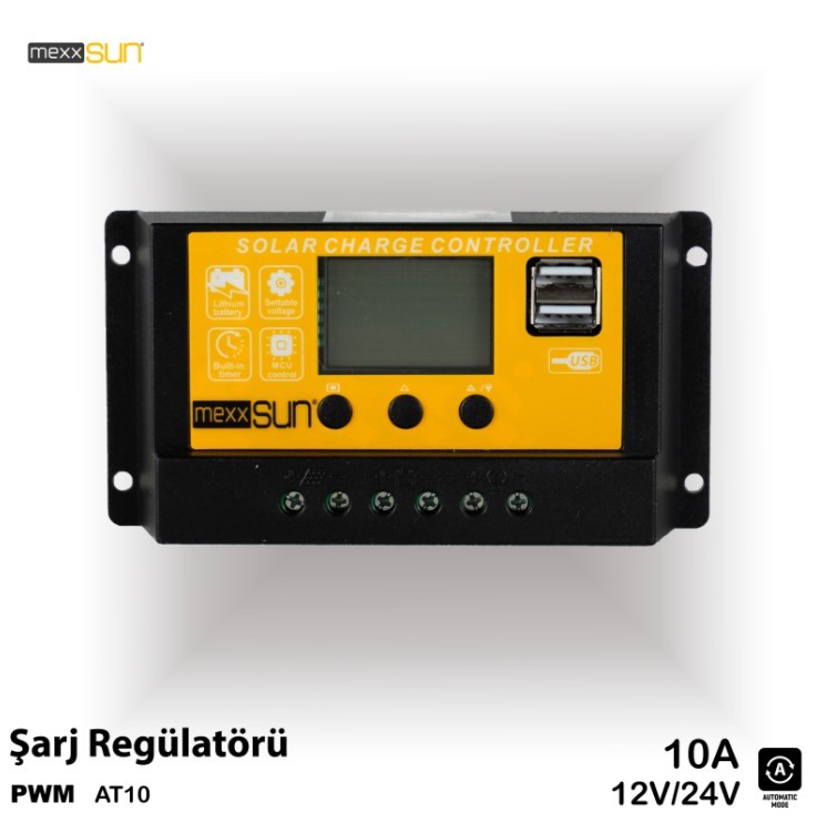 Mexxsun PWM 10A 12/24V Şarj Kontrol Cihazı (At10)