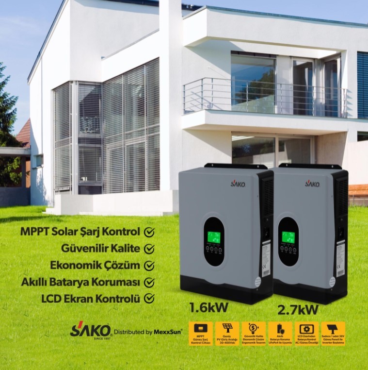 Mexxsun E-SUN 2.7kW / 24V Tam Sinüs Akıllı Voc 30-400 VDC İnverter