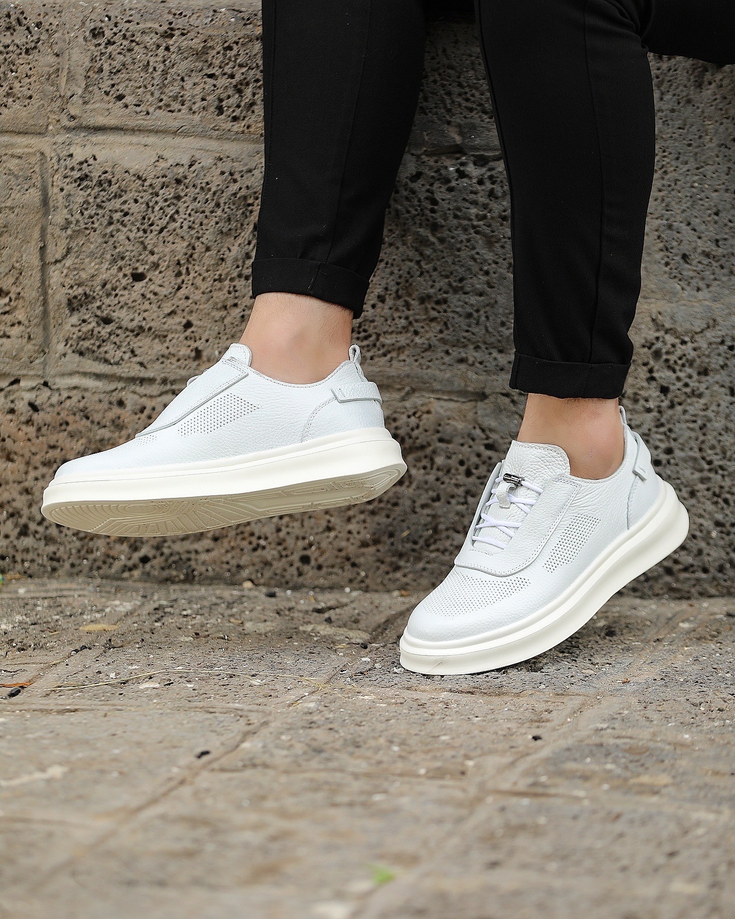 NAMEL HAKİKİ DERİ AİR TABAN GÜNLÜK ERKEK SNEAKER AYAKKABI - Beyaz