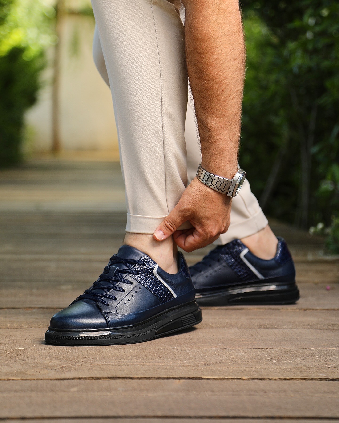 LAVEN HAKİKİ DERİ AİR TABAN GÜNLÜK ERKEK SNEAKER AYAKKABI - Lacivert