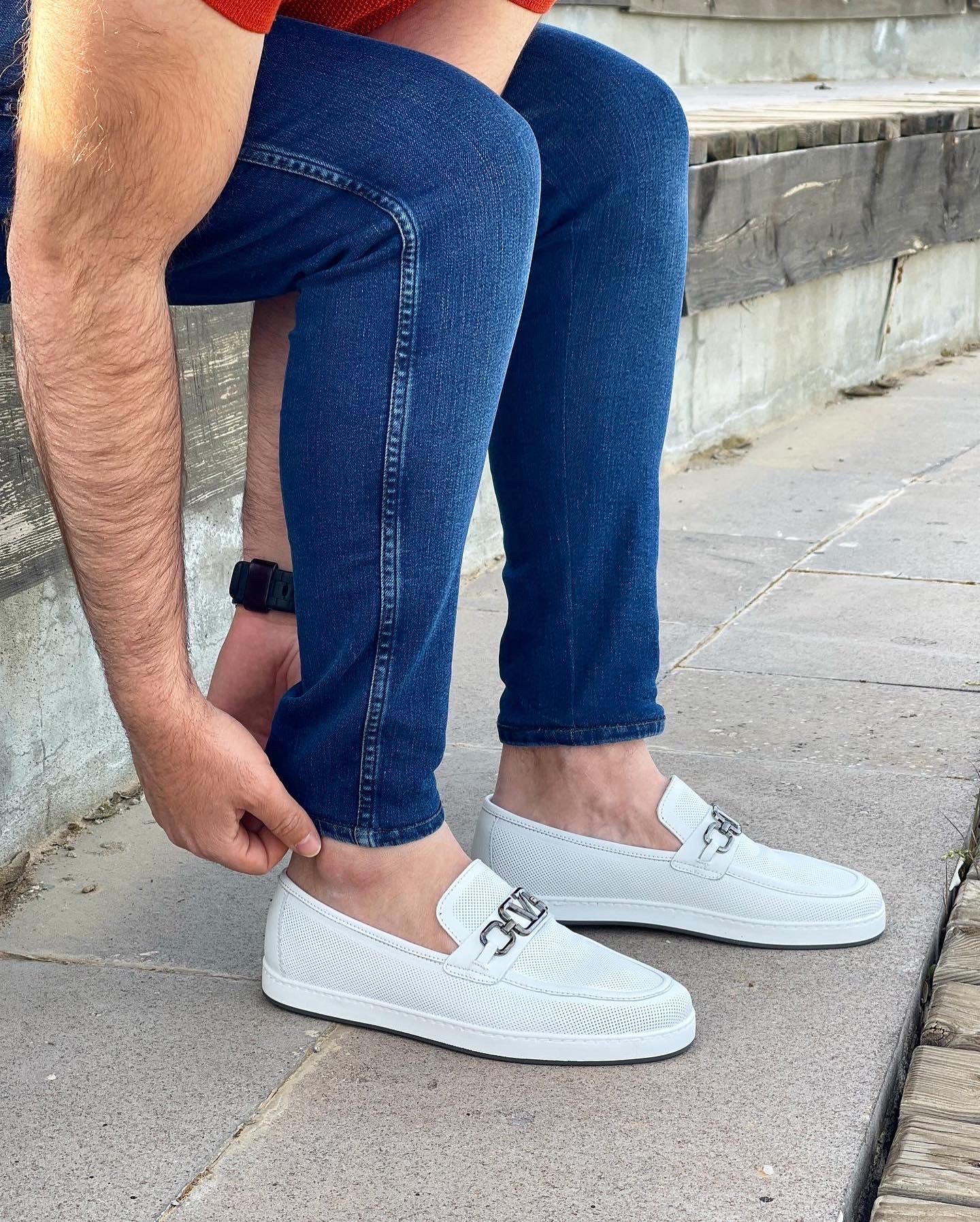 HAKİKİ DERİ EVA TABAN GÜNLÜK ERKEK CASUAL AYAKKABI - Beyaz