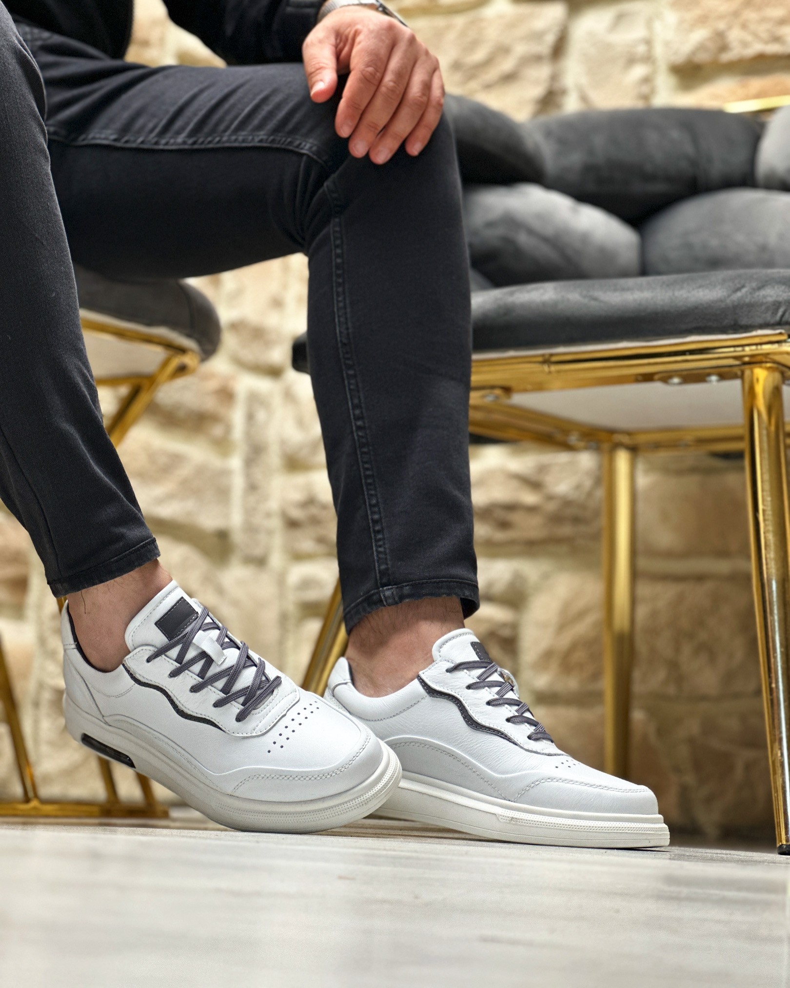 MEDISIN HAKİKİ DERİ AİR TABAN GÜNLÜK ERKEK SNEAKER AYAKKABI - Beyaz