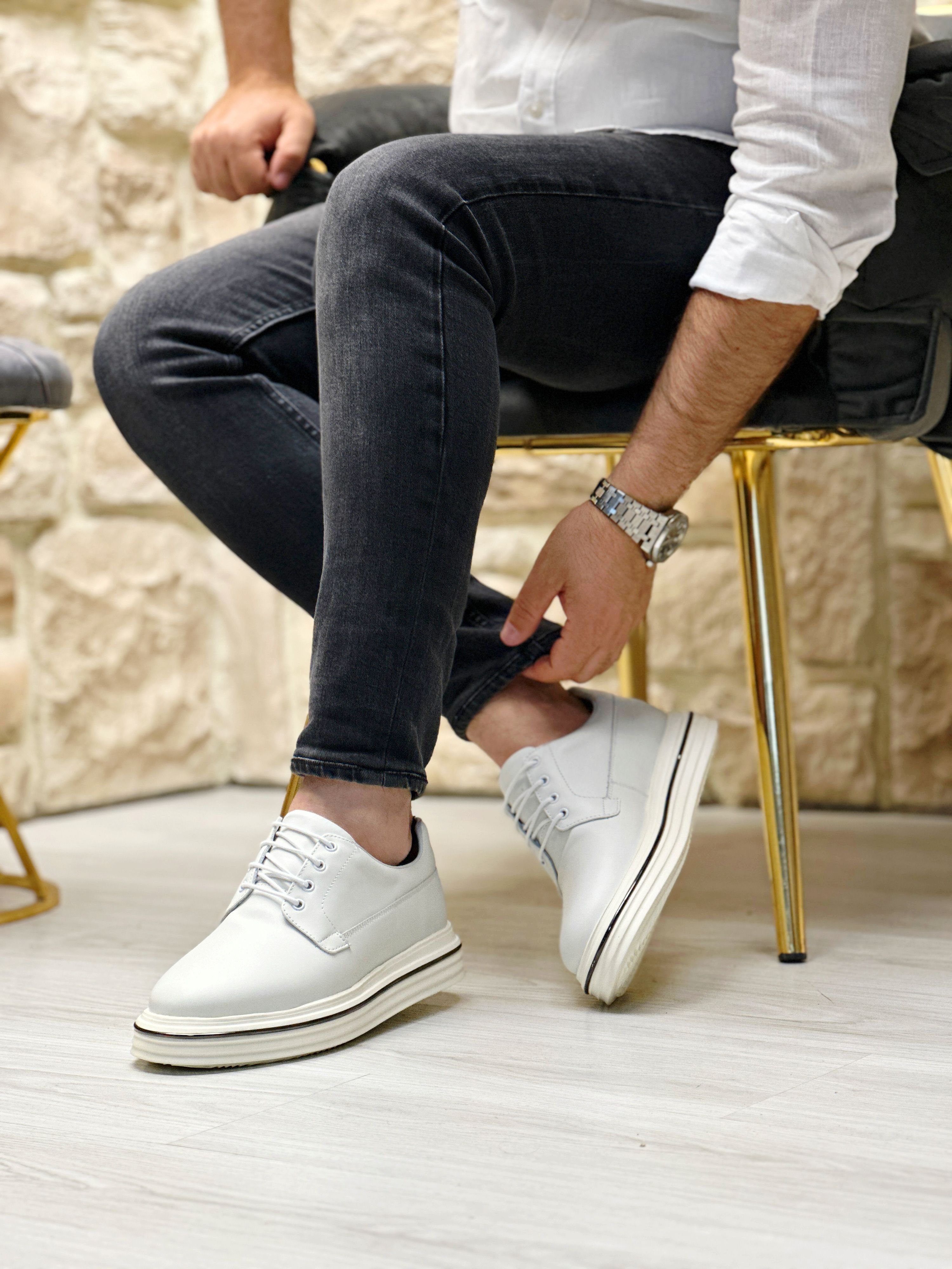 LUPA HAKİKİ DERİ EVA TABAN GÜNLÜK ERKEK SNEAKER AYAKKABI - Beyaz