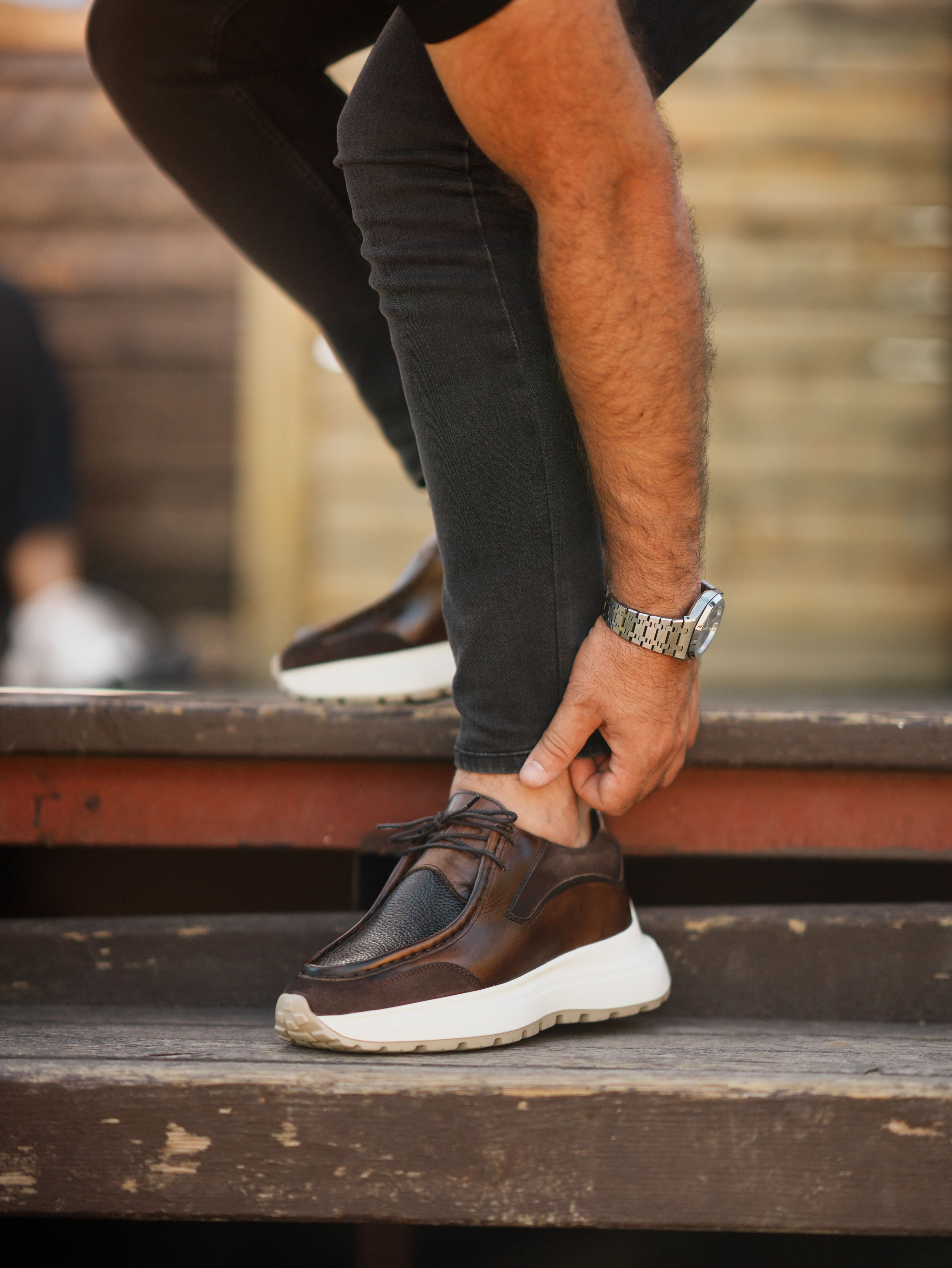 DUBLİN HAKİKİ DERİ EVA TABAN GÜNLÜK ERKEK SNEAKER AYAKKABI - Kahverengi