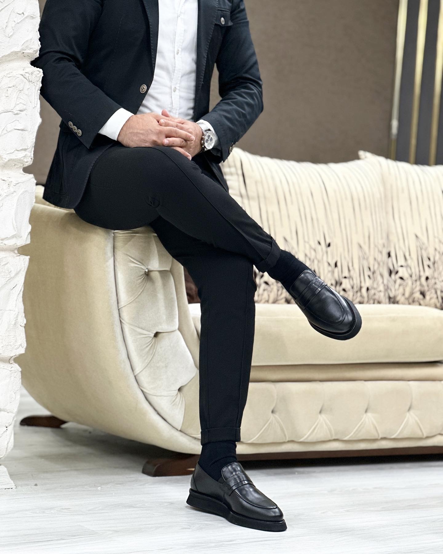LACK HAKİKİ DERİ EVA TABAN GÜNLÜK ERKEK KLASİK AYAKKABI - Siyah