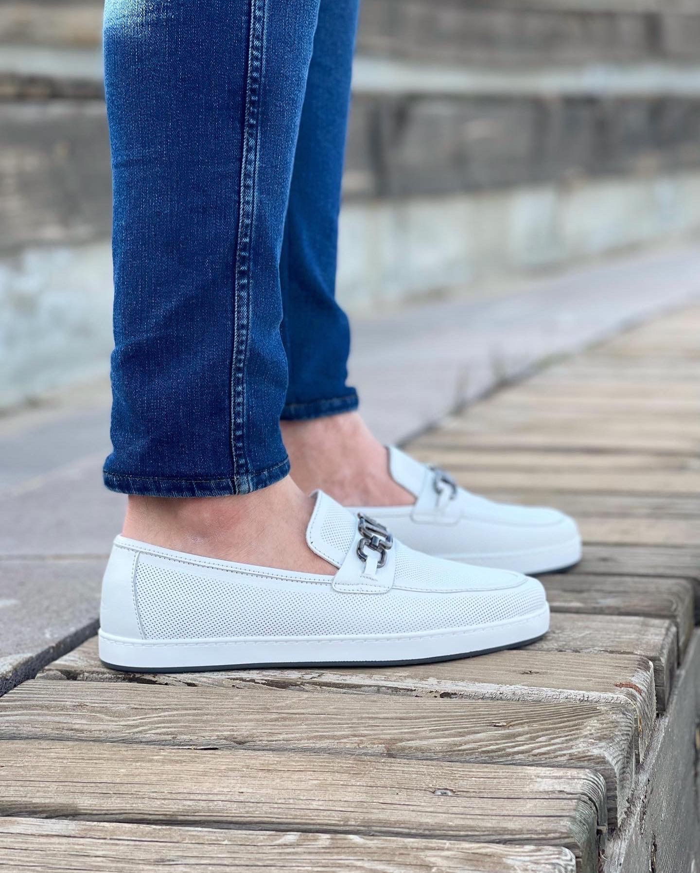 HAKİKİ DERİ EVA TABAN GÜNLÜK ERKEK CASUAL AYAKKABI - Beyaz