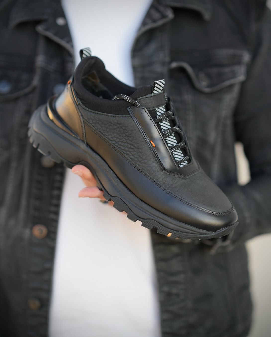MUKUR HAKİKİ DERİ GÜNLÜK ERKEK SNEAKER AYAKKABI - Siyah