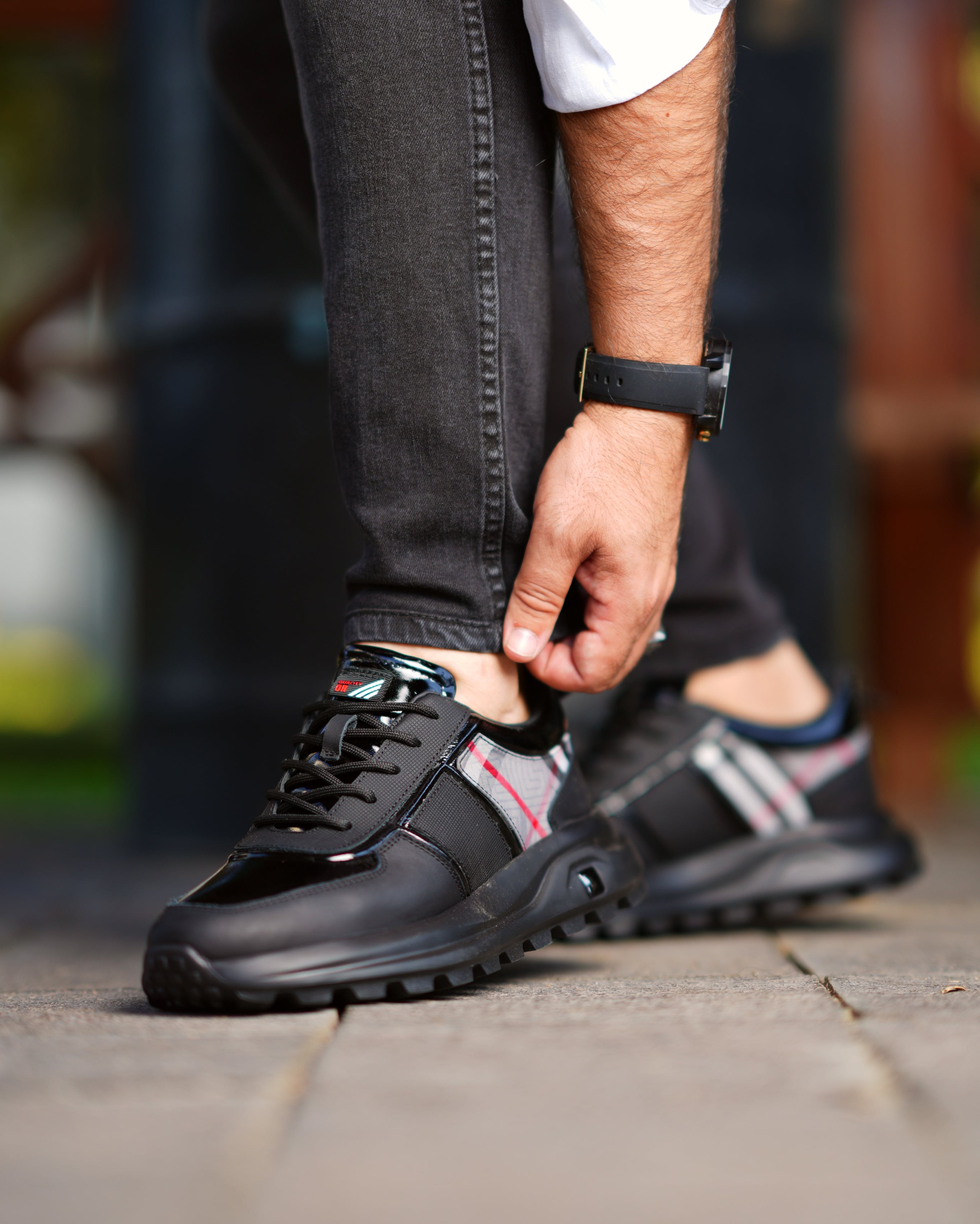 SEMİH HAKİKİ DERİ GÜNLÜK ERKEK SNEAKER AYAKKABI - Siyah