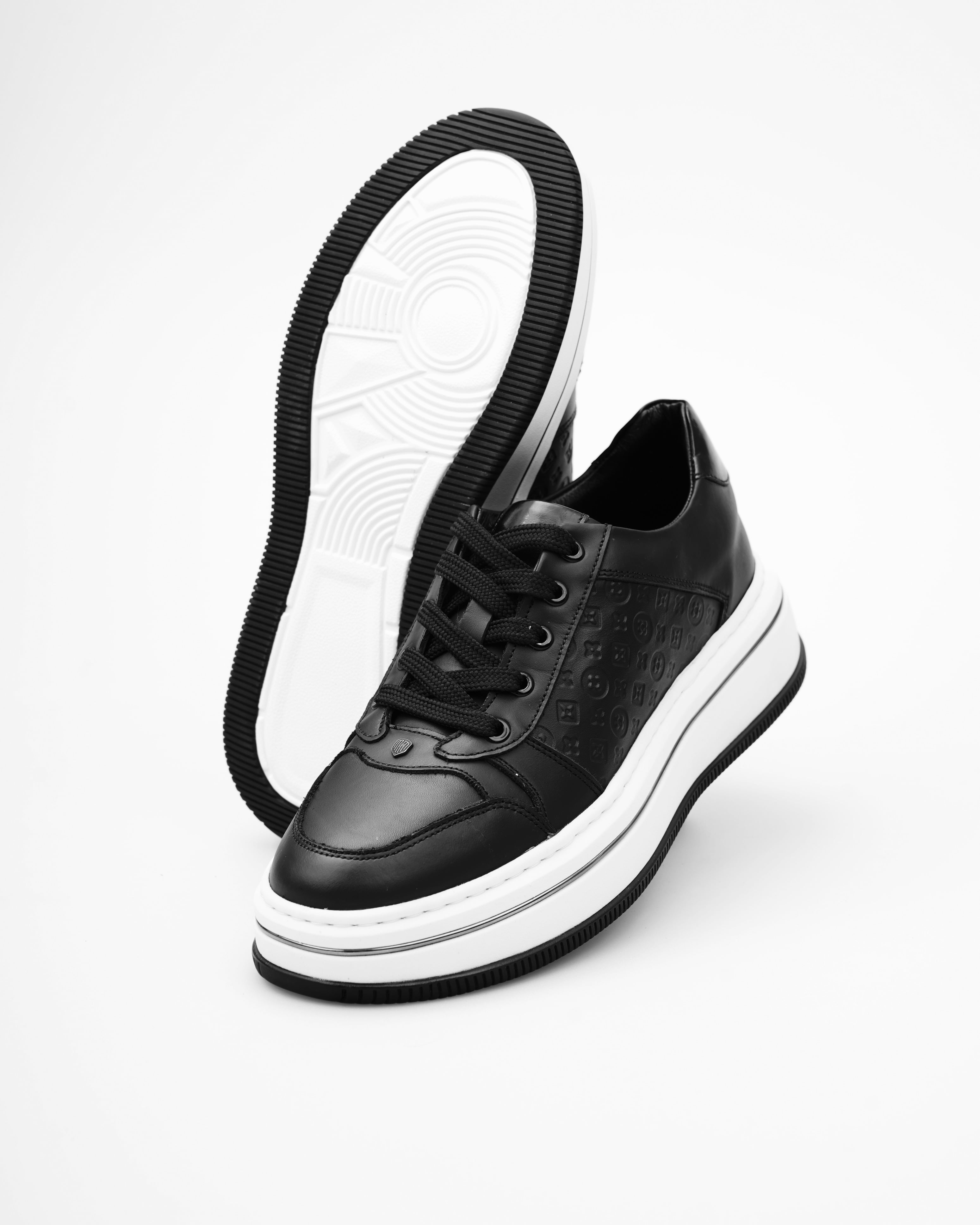 RİFAN HAKİKİ DERİ GÜNLÜK ERKEK SNEAKER AYAKKABI - Siyah