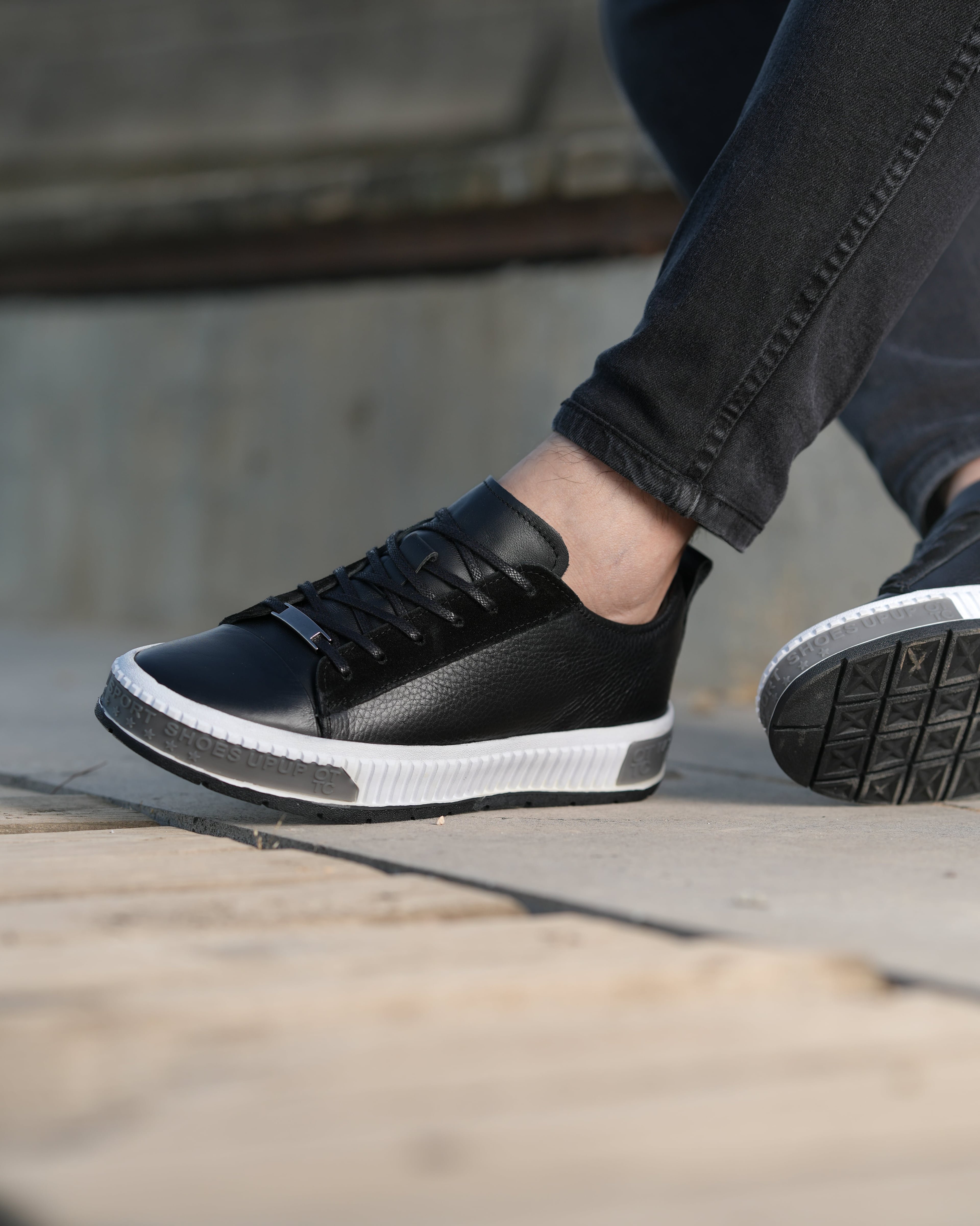 ZENNO HAKİKİ DERİ GÜNLÜK ERKEK SNEAKER AYAKKABI - Siyah