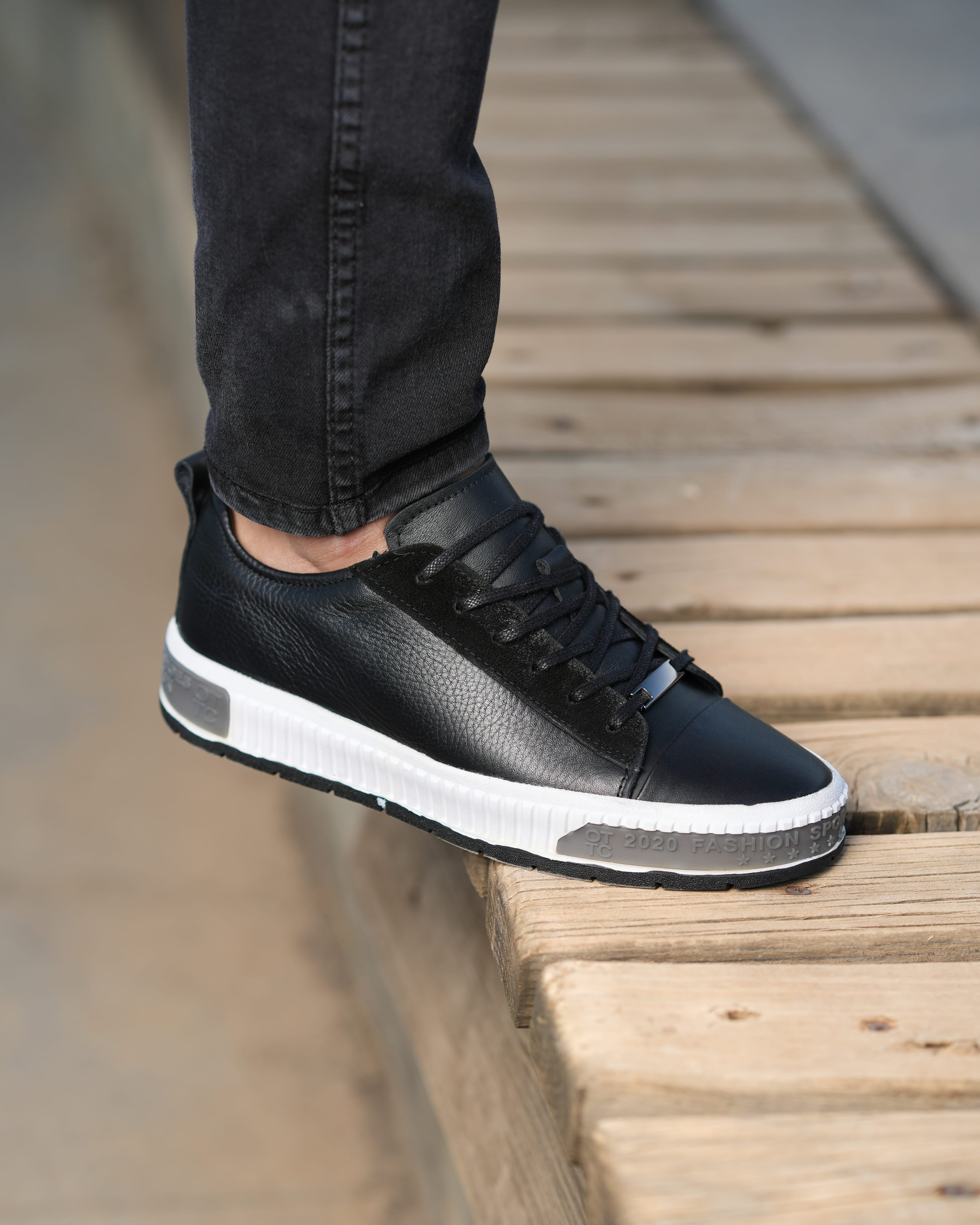 ZENNO HAKİKİ DERİ GÜNLÜK ERKEK SNEAKER AYAKKABI - Siyah