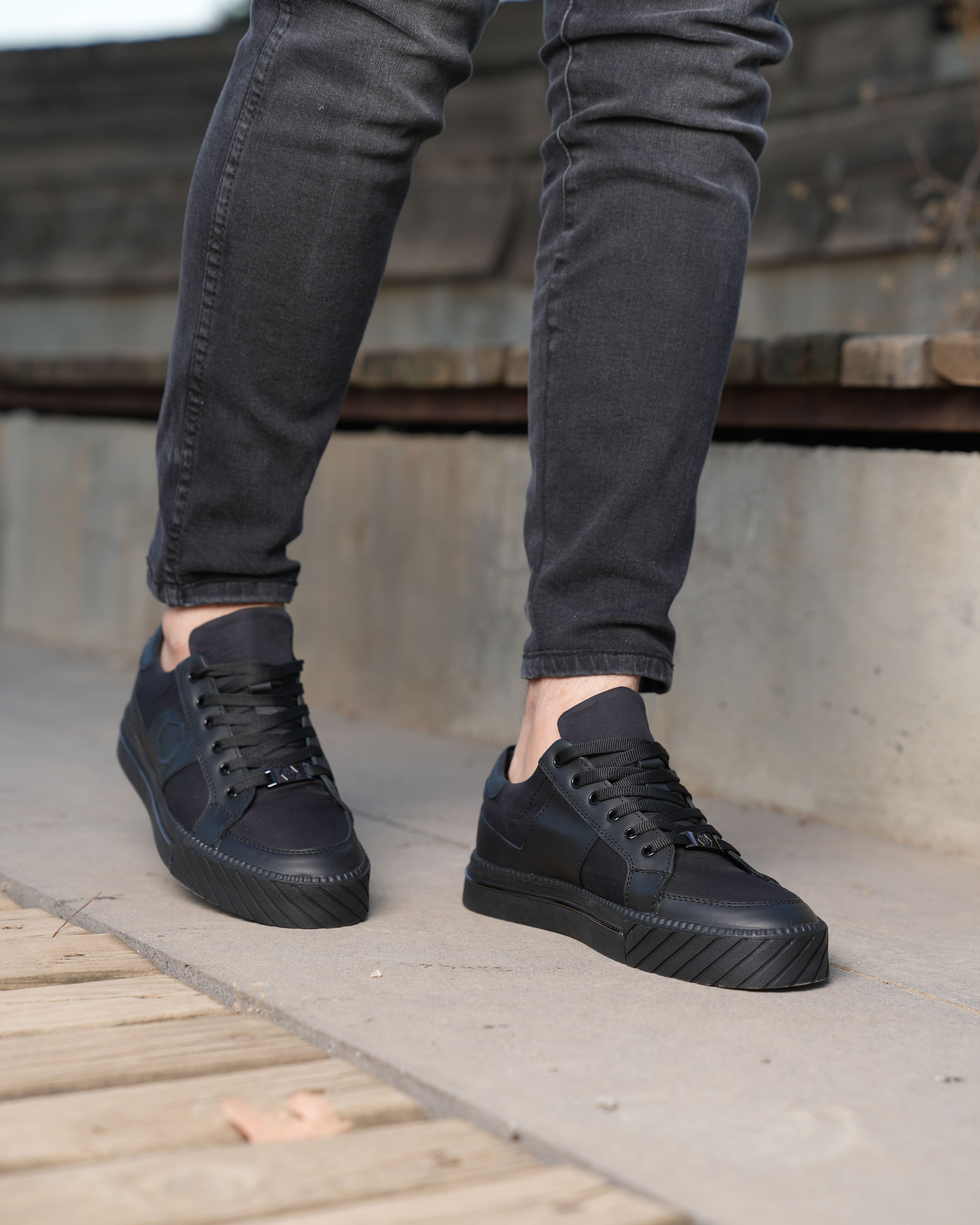 LUCİ HAKİKİ DERİ GÜNLÜK ERKEK SNEAKER AYAKKABI - Siyah