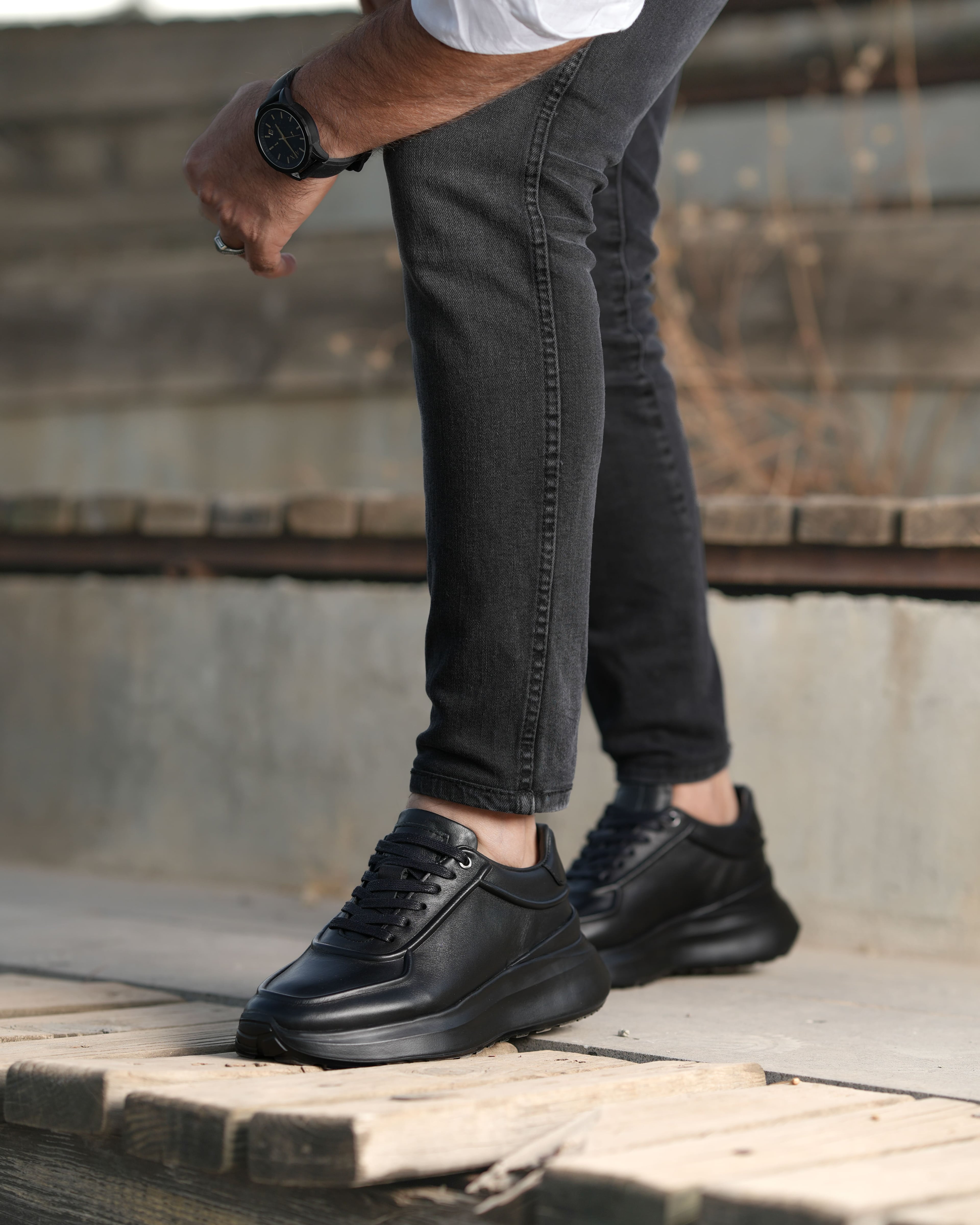 SARP HAKİKİ DERİ GÜNLÜK ERKEK SNEAKER AYAKKABI - Siyah
