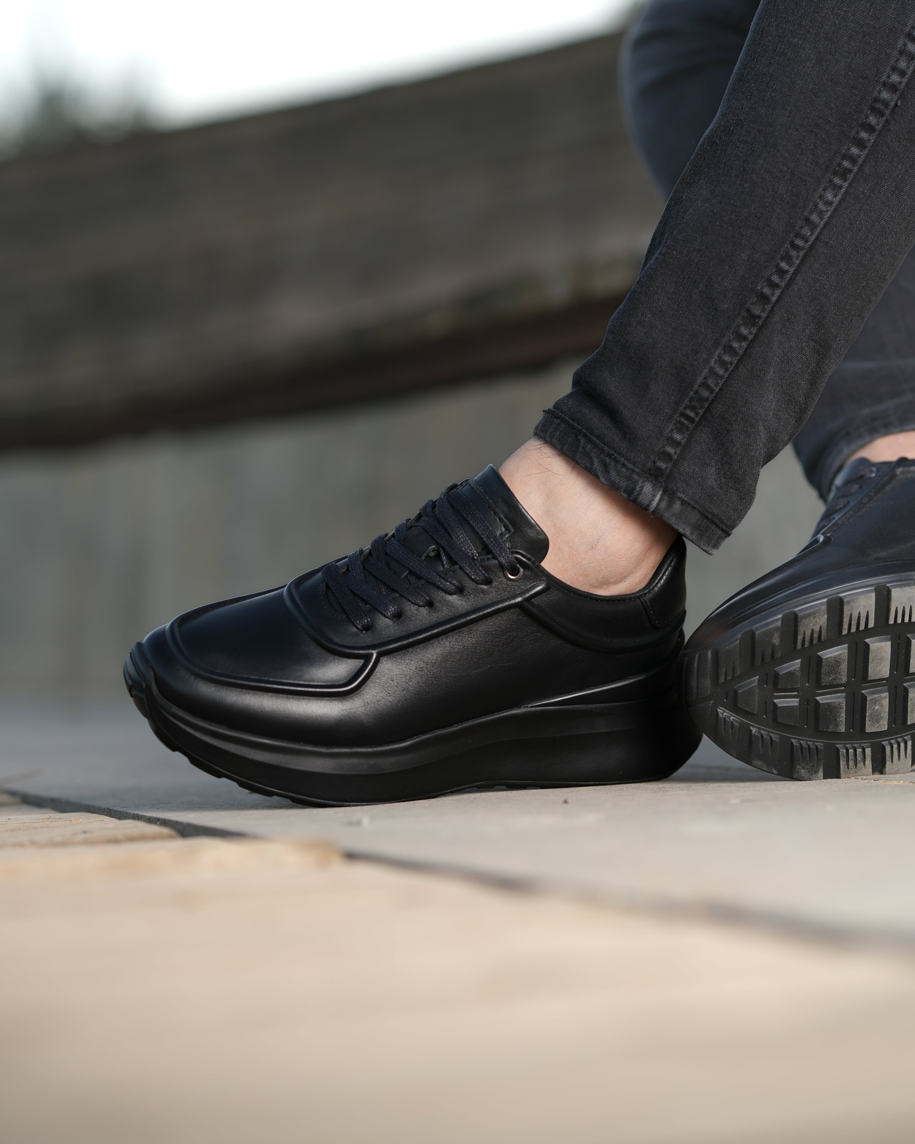 SARP HAKİKİ DERİ GÜNLÜK ERKEK SNEAKER AYAKKABI - Siyah
