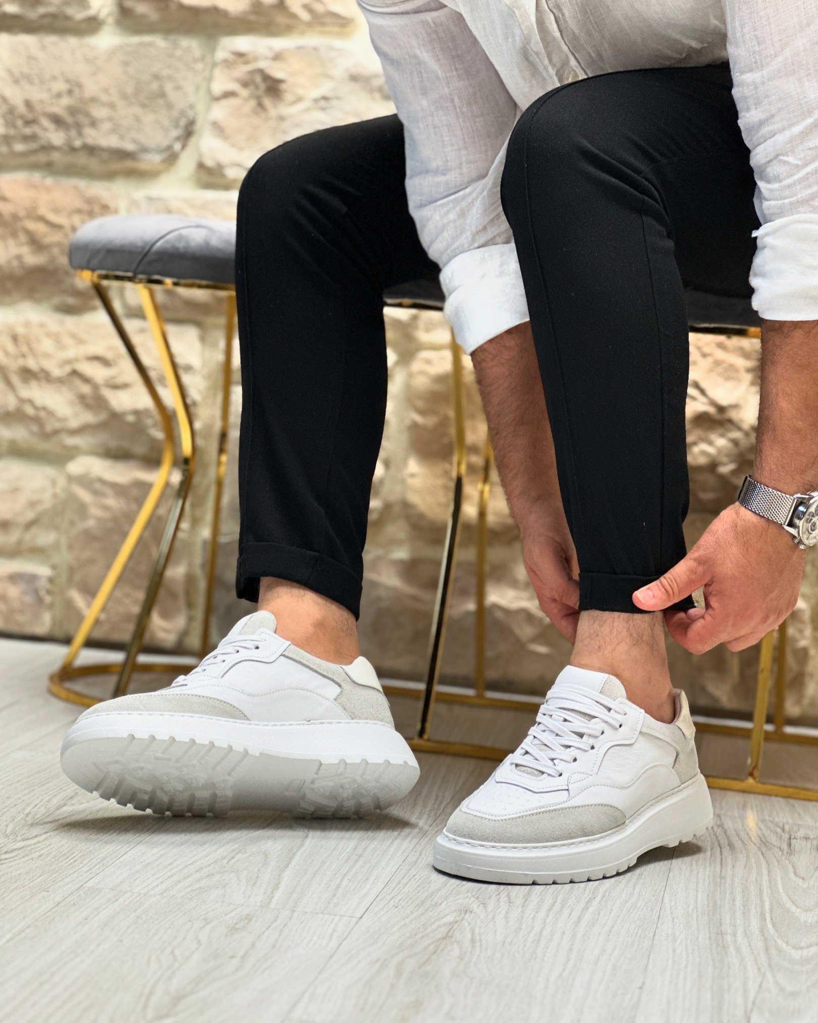 ANOVER HAKİKİ DERİ EVA TABAN GÜNLÜK ERKEK CASUAL AYAKKABI - Beyaz