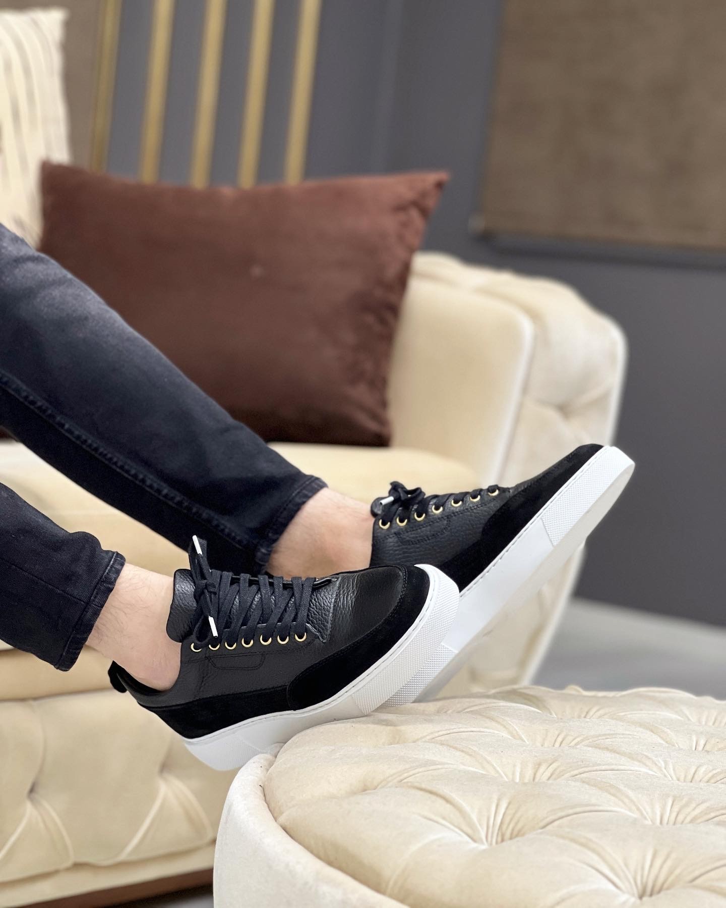 HAKİKİ DERİ EVA TABAN GÜNLÜK ERKEK SNEAKER AYAKKABI