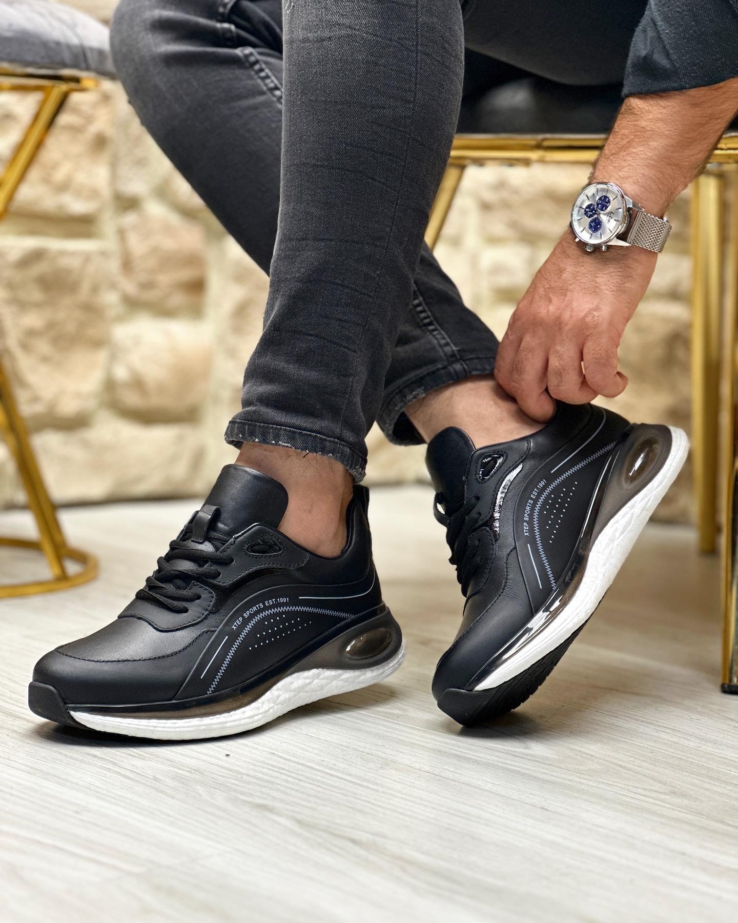 NOOW HAKİKİ DERİ AİR TABAN GÜNLÜK ERKEK SNEAKER AYAKKABI