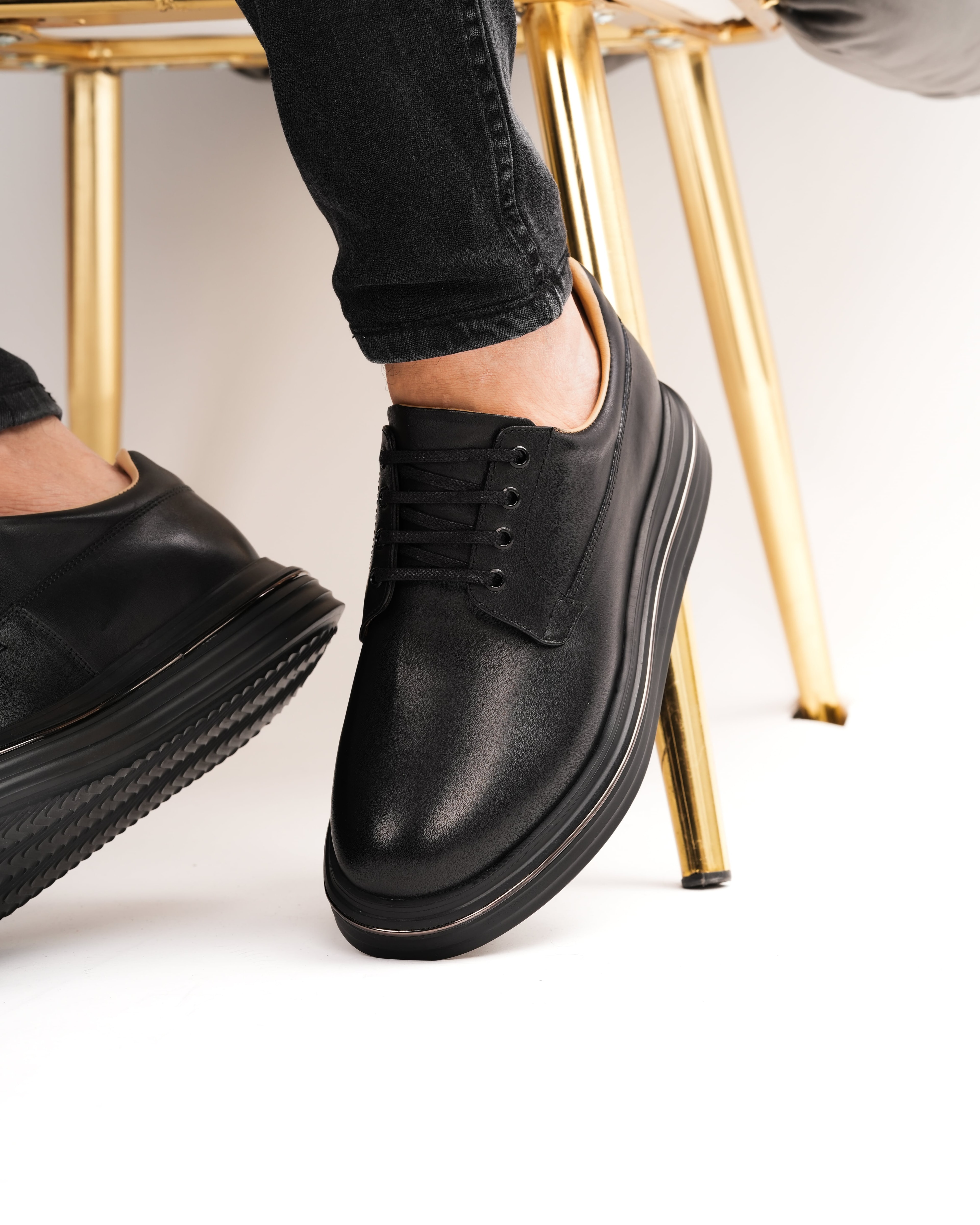 LUPA HAKİKİ DERİ EVA TABAN GÜNLÜK ERKEK SNEAKER AYAKKABI - Siyah tabanı siyah