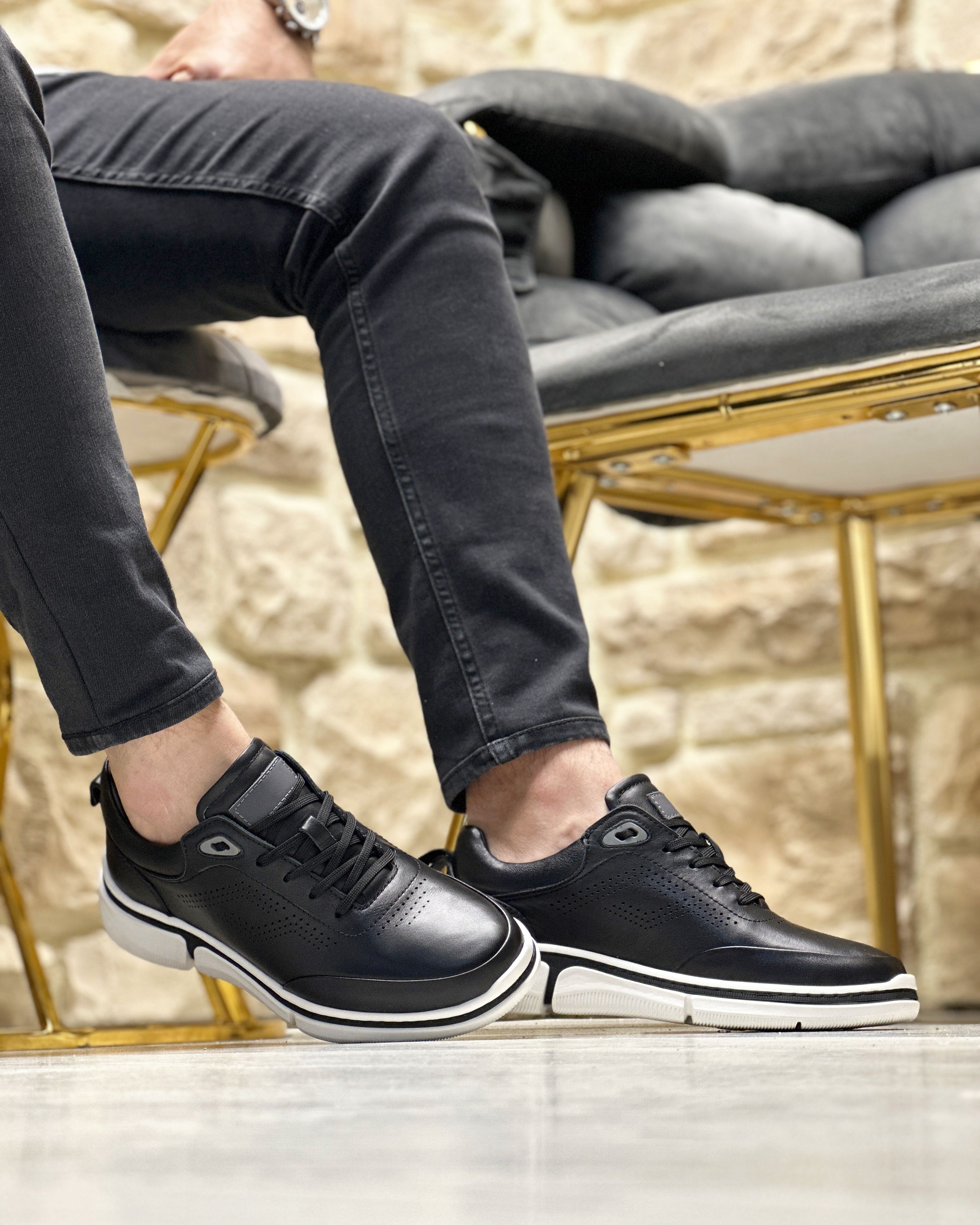 PERAC HAKİKİ DERİ EVA TABAN GÜNLÜK ERKEK SNEAKER AYAKKABI
