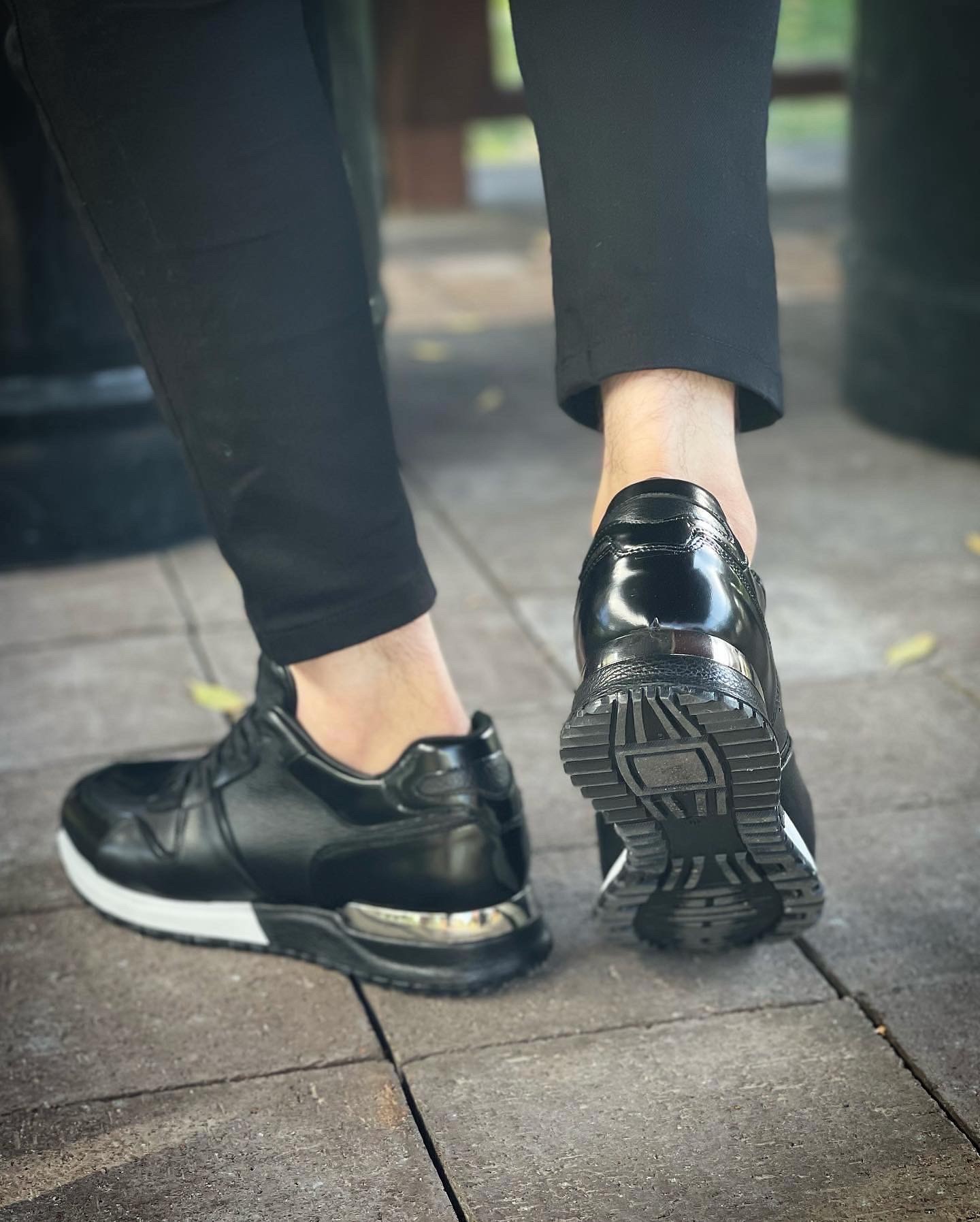 SENTO MODEL HAKİKİ DERİ EVA TABAN GÜNLÜK ERKEK SNEAKER AYAKKABI - Siyah